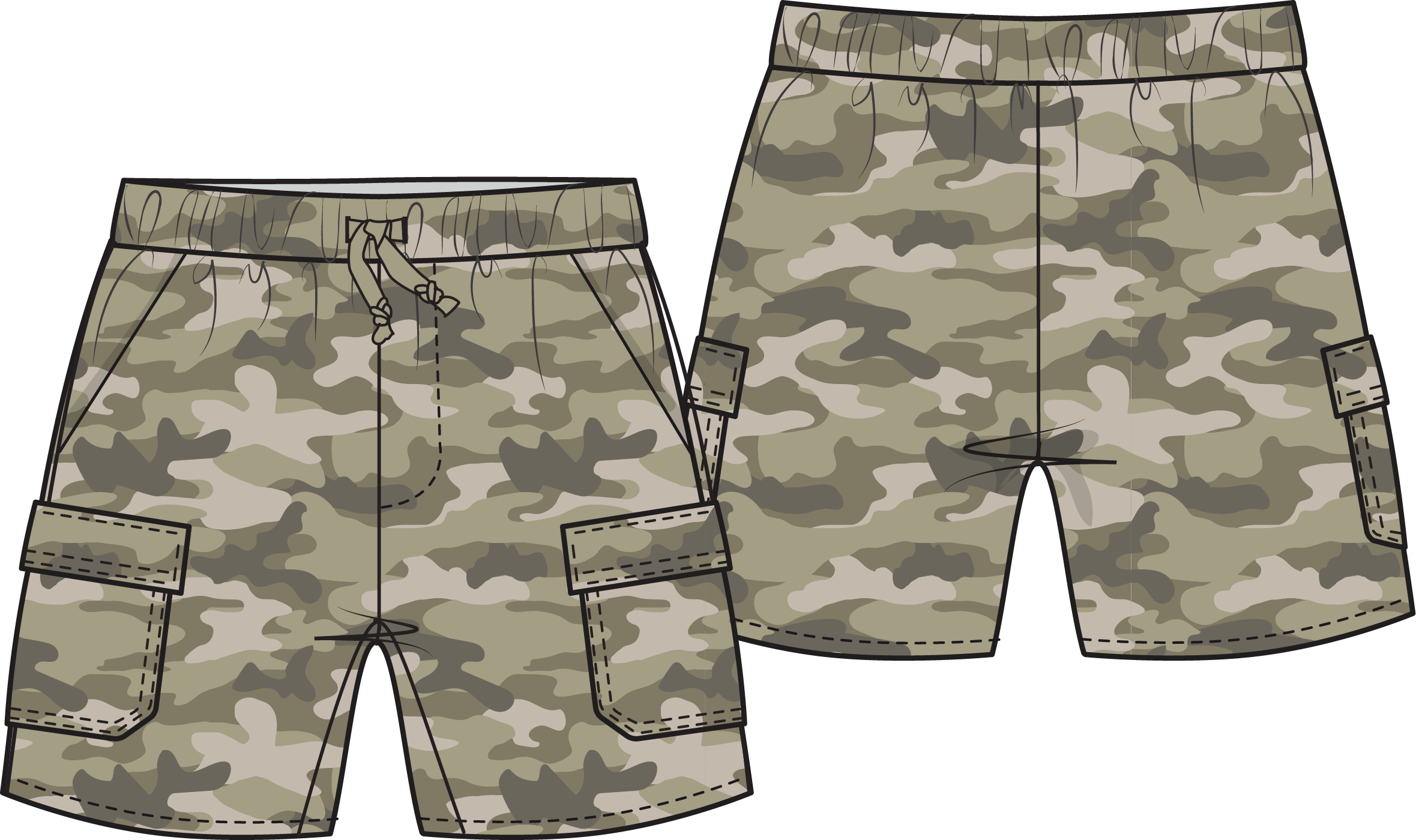 Camo French Terry - Cargo Short