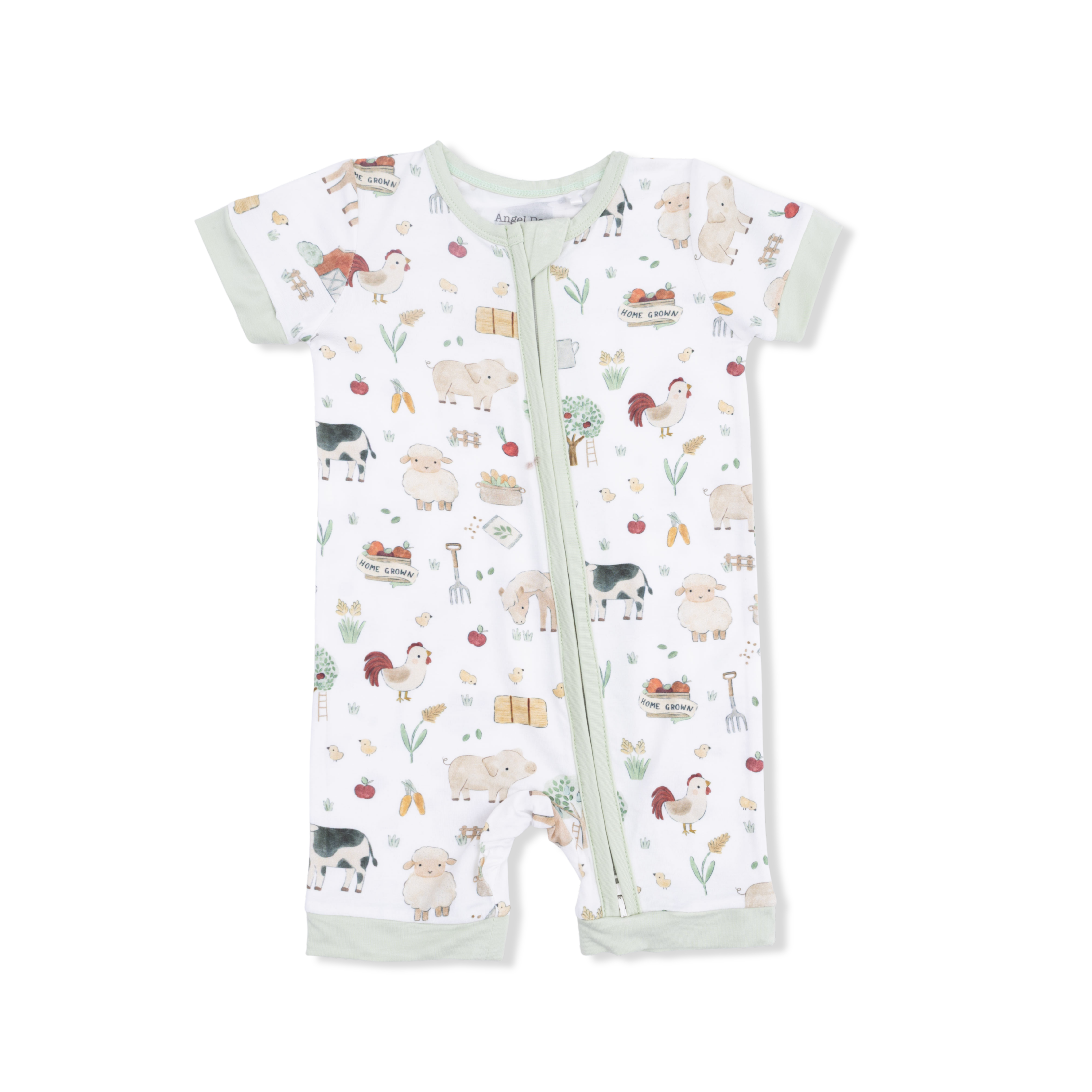 Cute Farm Animals Uni - Shortie 2 Way Zipper Romper-Angel Dear