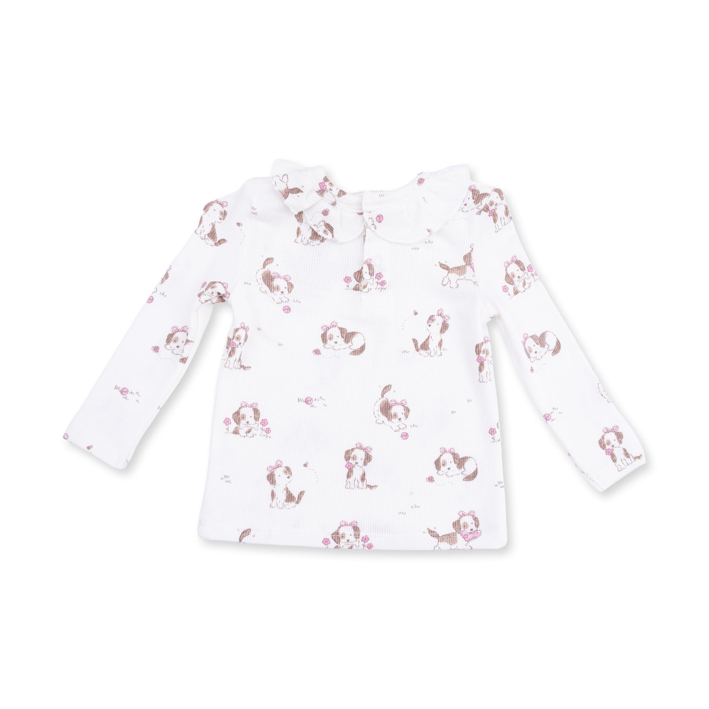 Explorer Puppy Pink - Long Sleeve Ruffle Top and Pant