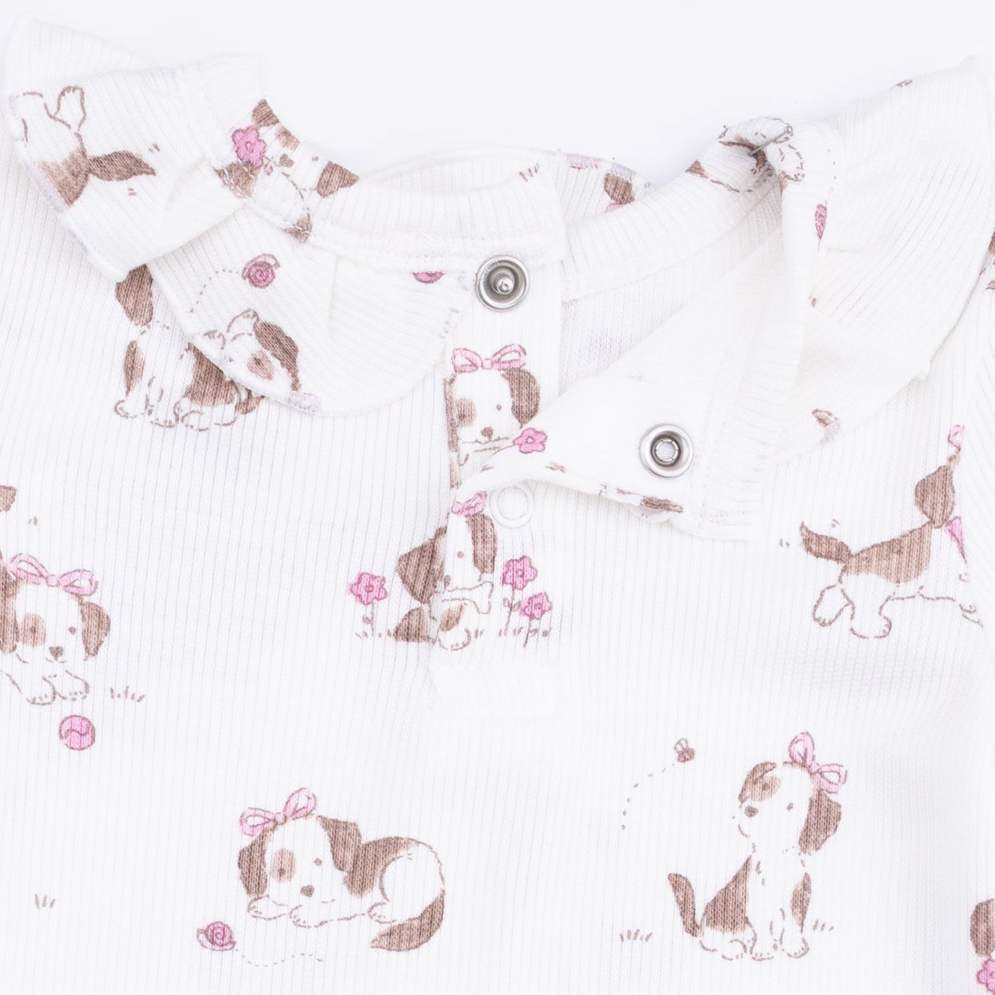 Explorer Puppy Pink - Long Sleeve Ruffle Top and Pant