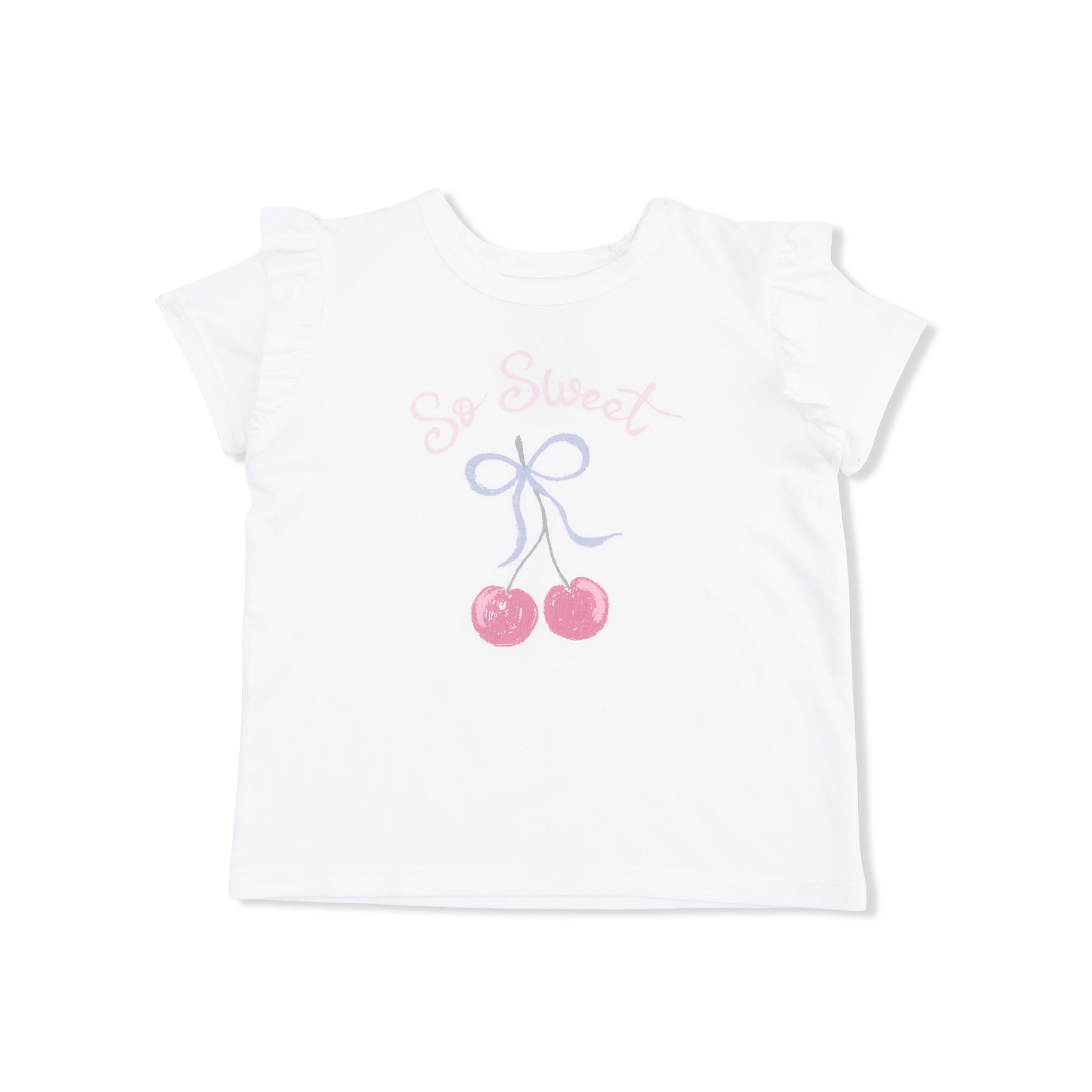 Sweet Bow Cherries - Ruffle Tee-Angel Dear