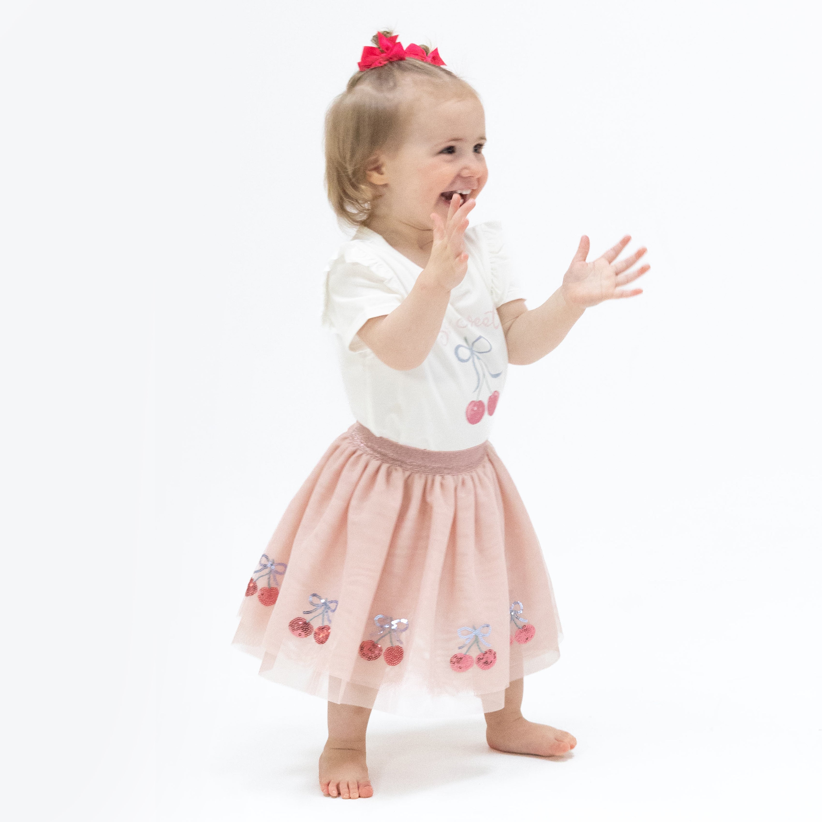 Sweet Bow Cherries - Tutu Skirt with Bike Shorts-Angel Dear