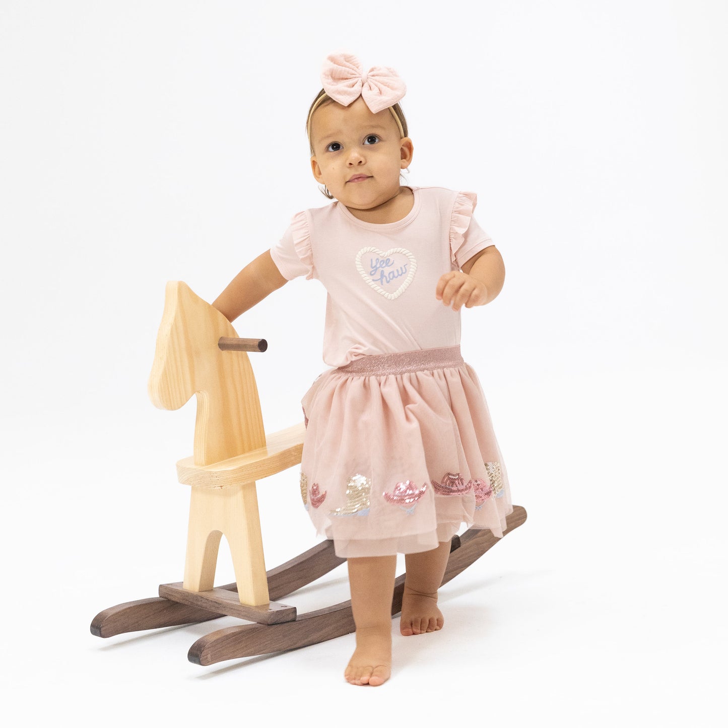 Yee Haw Cowgirl - Ruffle Tee-Angel Dear