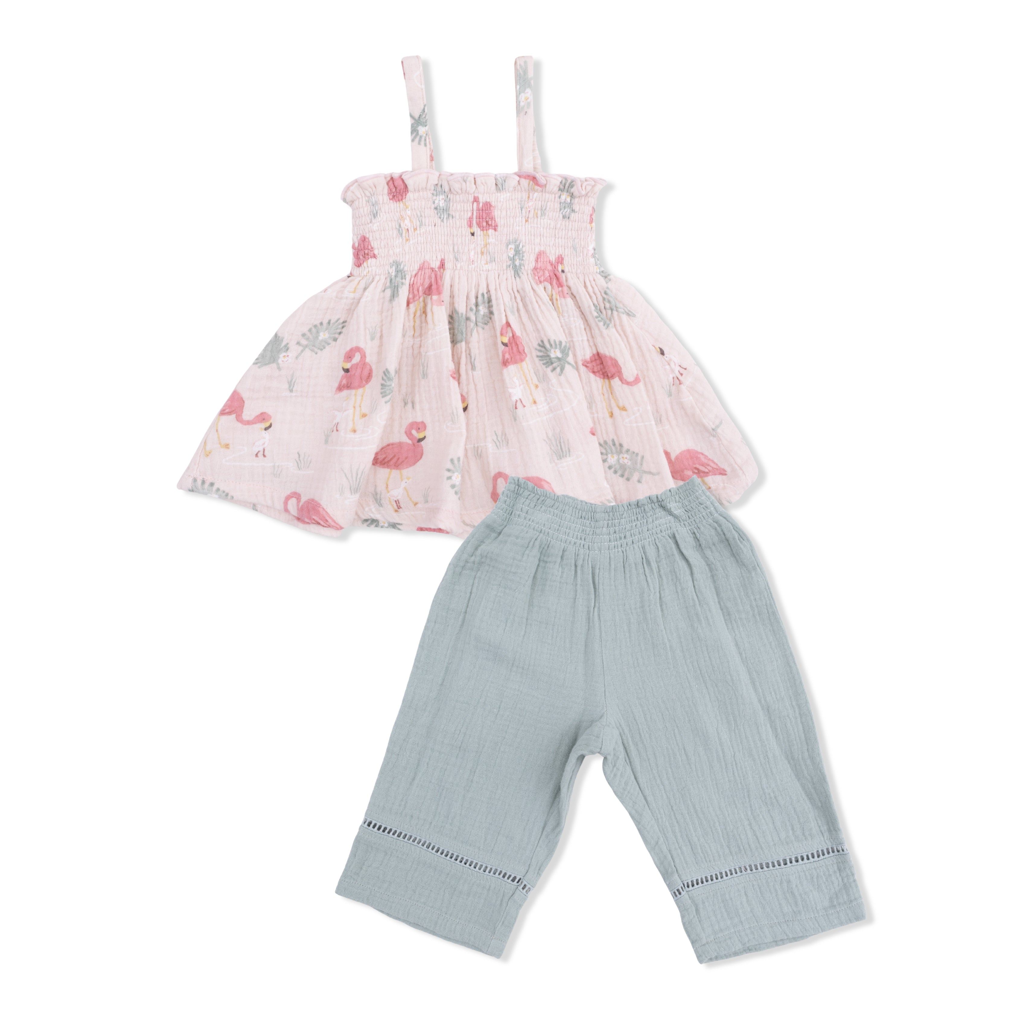 Flamingos - Smocked Top & Smocked Waist Pants-Angel Dear