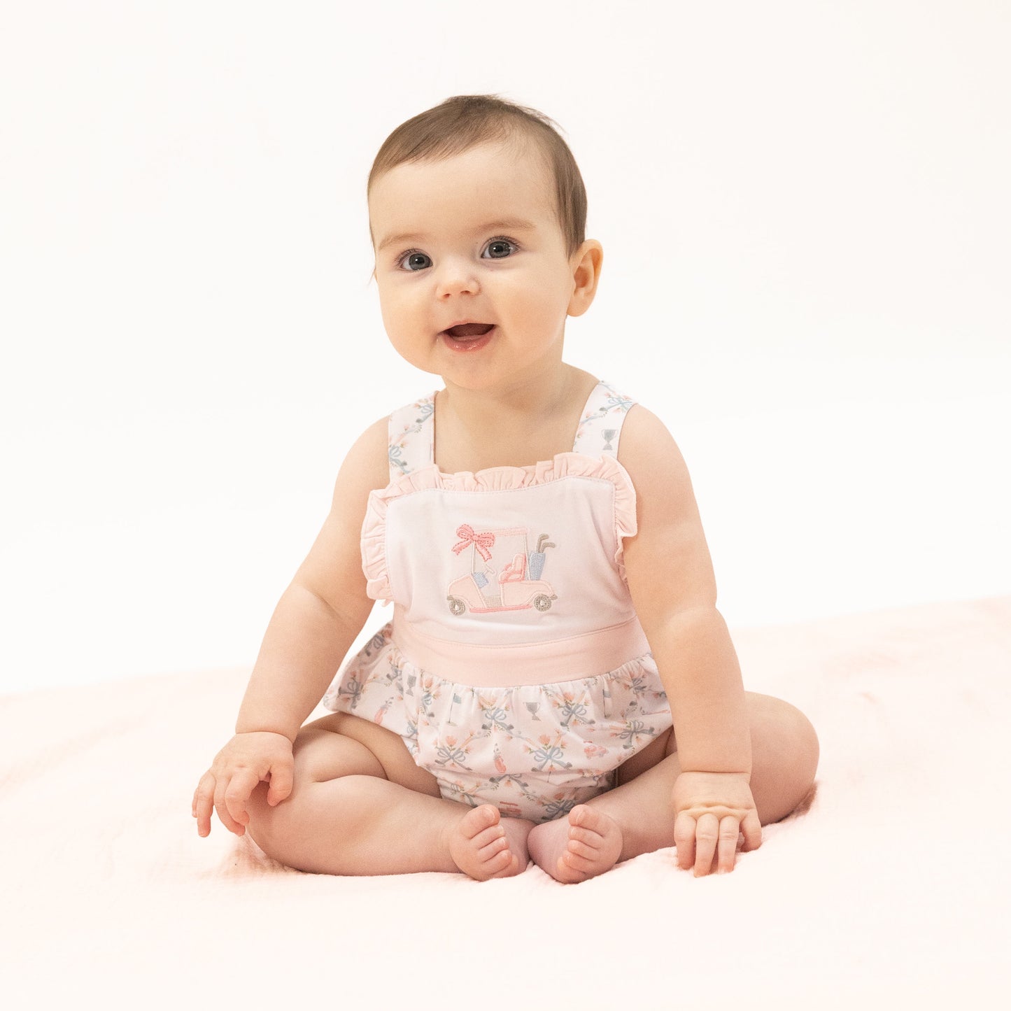 Golf Trellis Pink - Ruffle Bubble-Angel Dear