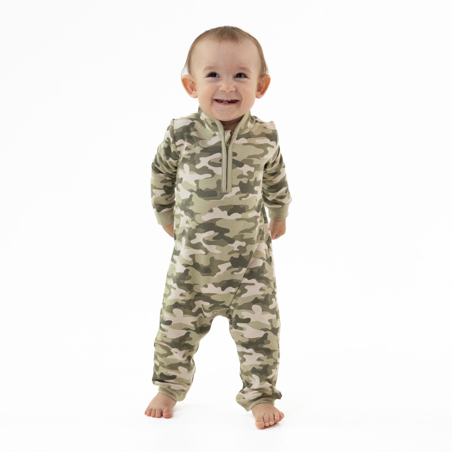 Camo French Terry - Zip Neck Romper