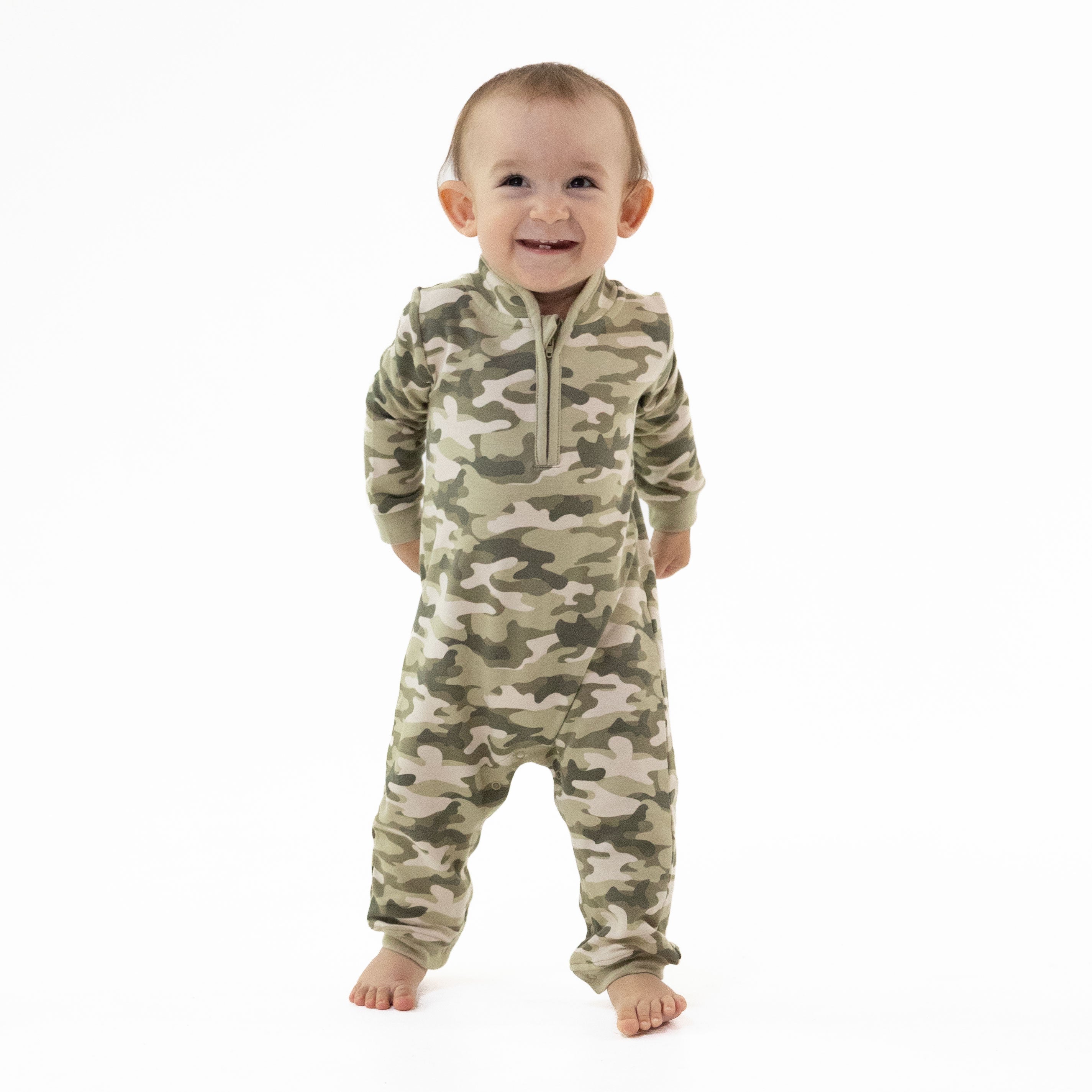 Camo French Terry - Zip Neck Romper