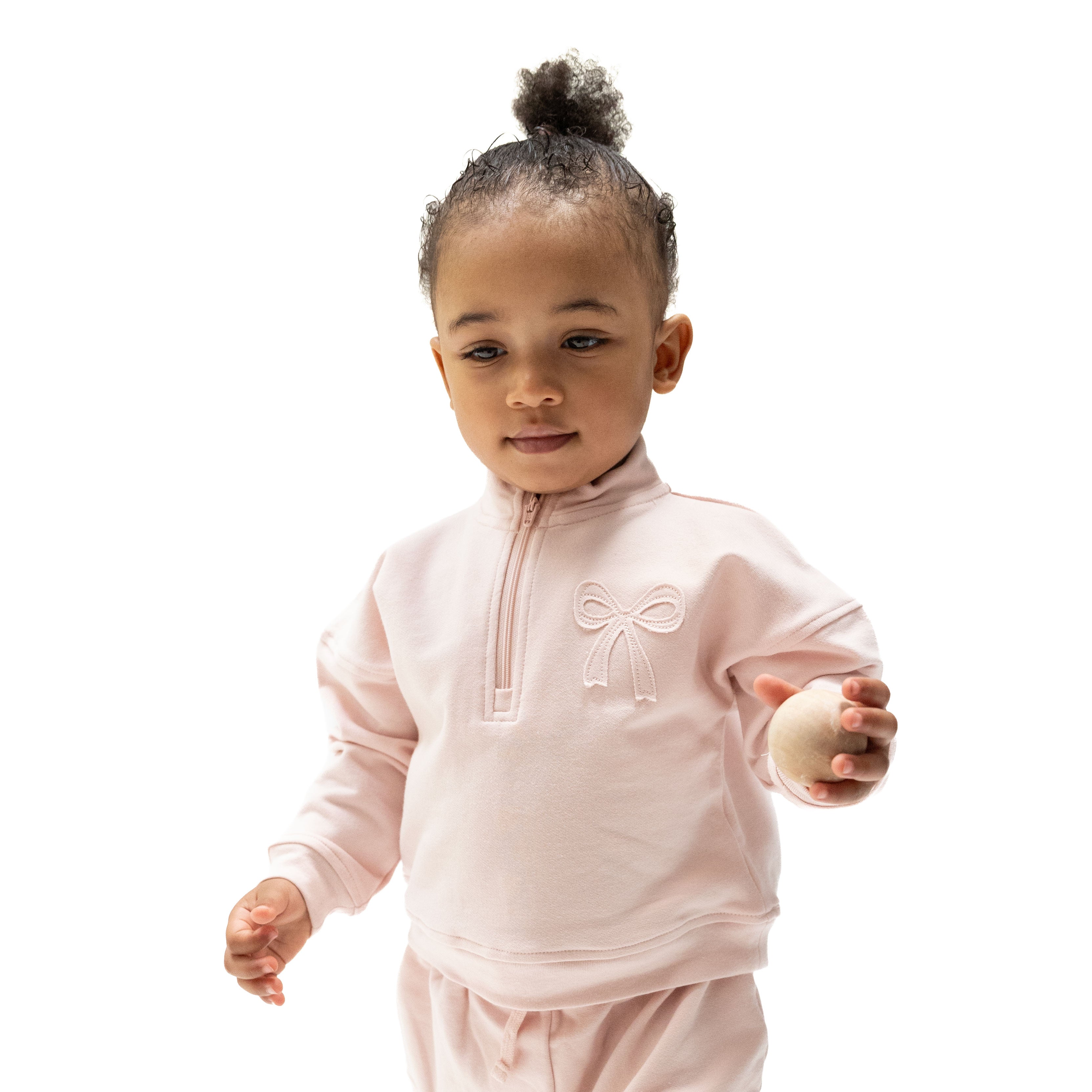 Veiled Pink Bows - Half Zip Sweatshirt