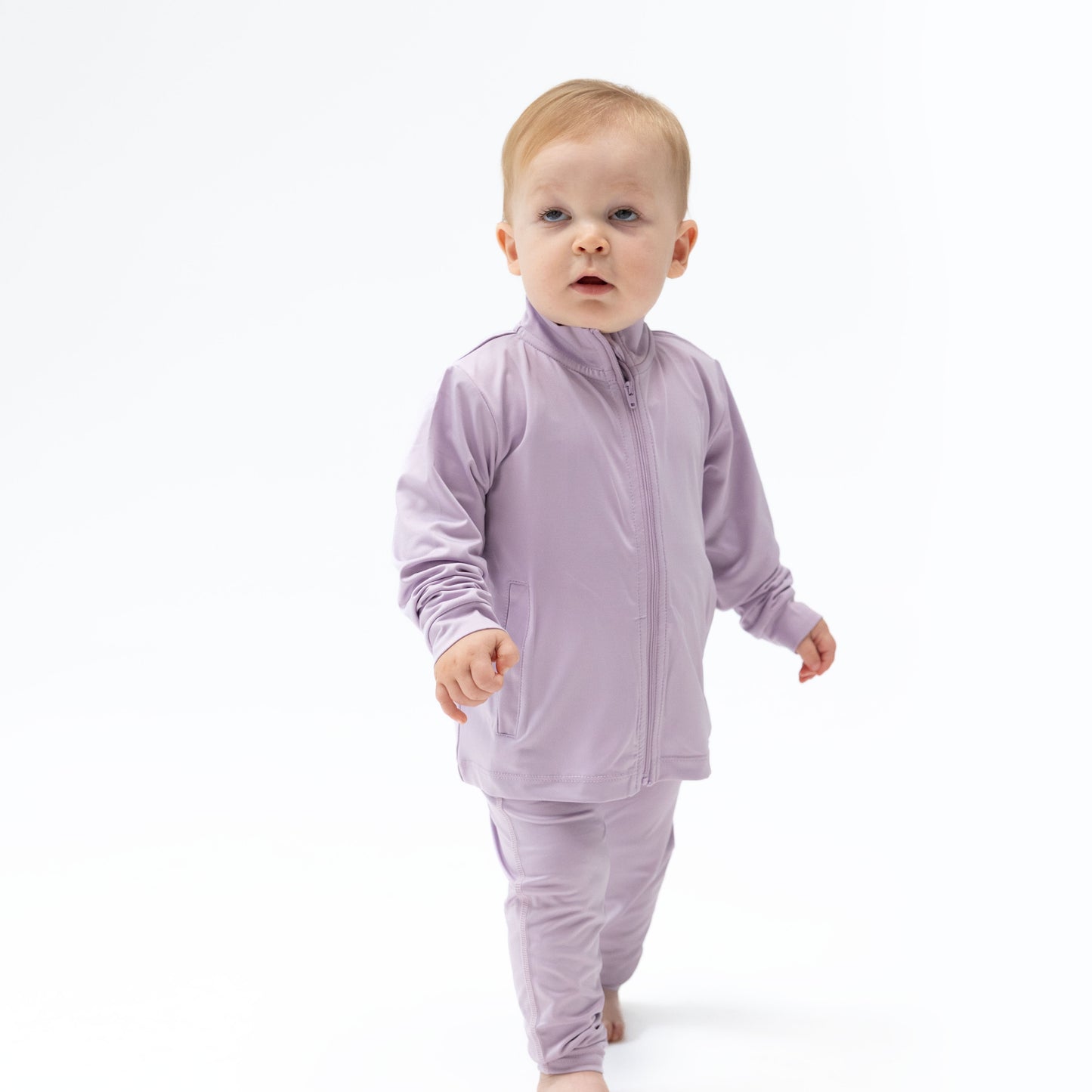 Tiny Tumblers Activewear Lilac - Mock Neck Active Jacket