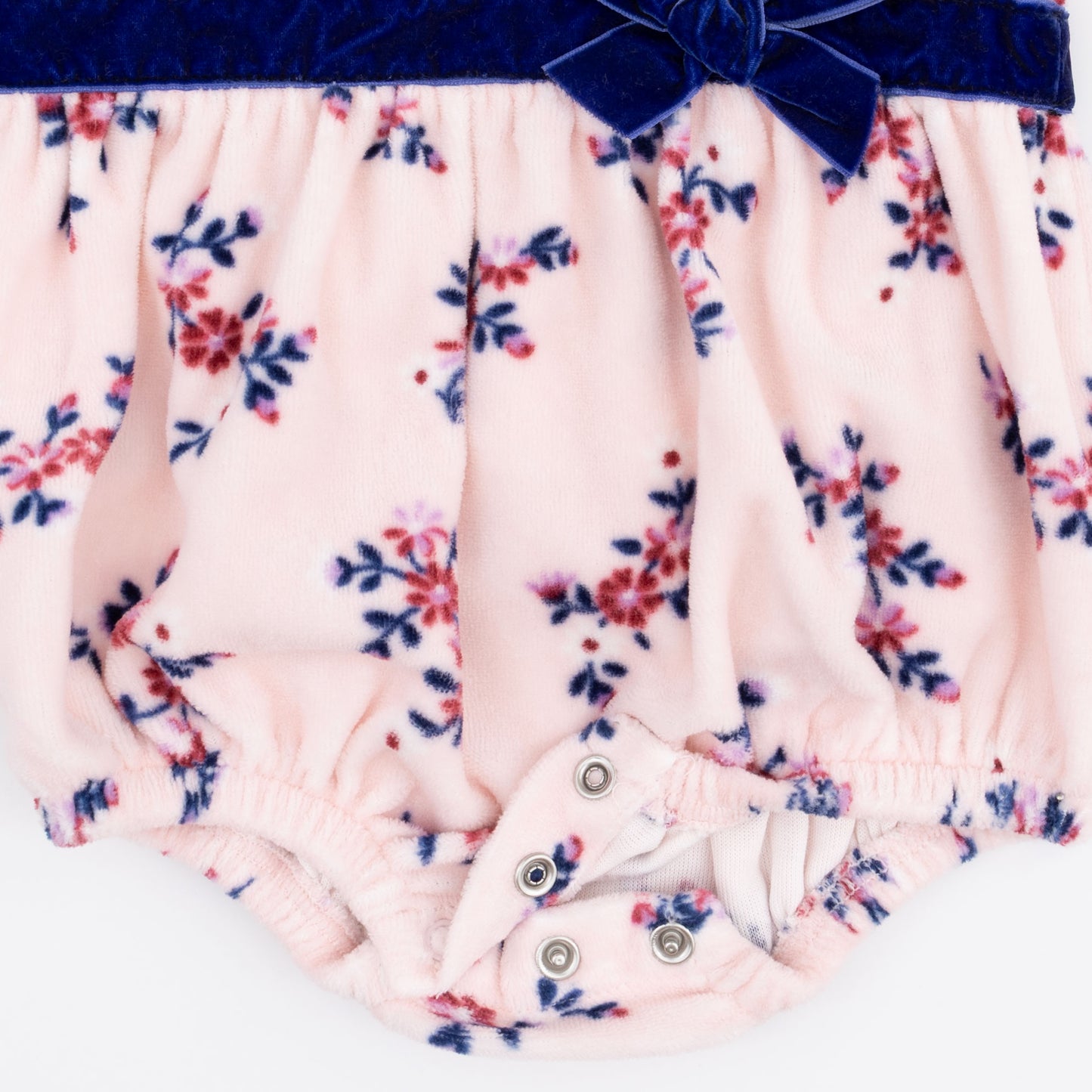 Nora Floral Velour - Bubble with Peter Pan Collar