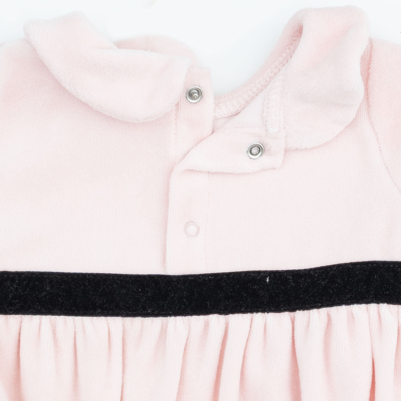 Velour Soft Pink - Velour Bubble with Peter Pan Collar
