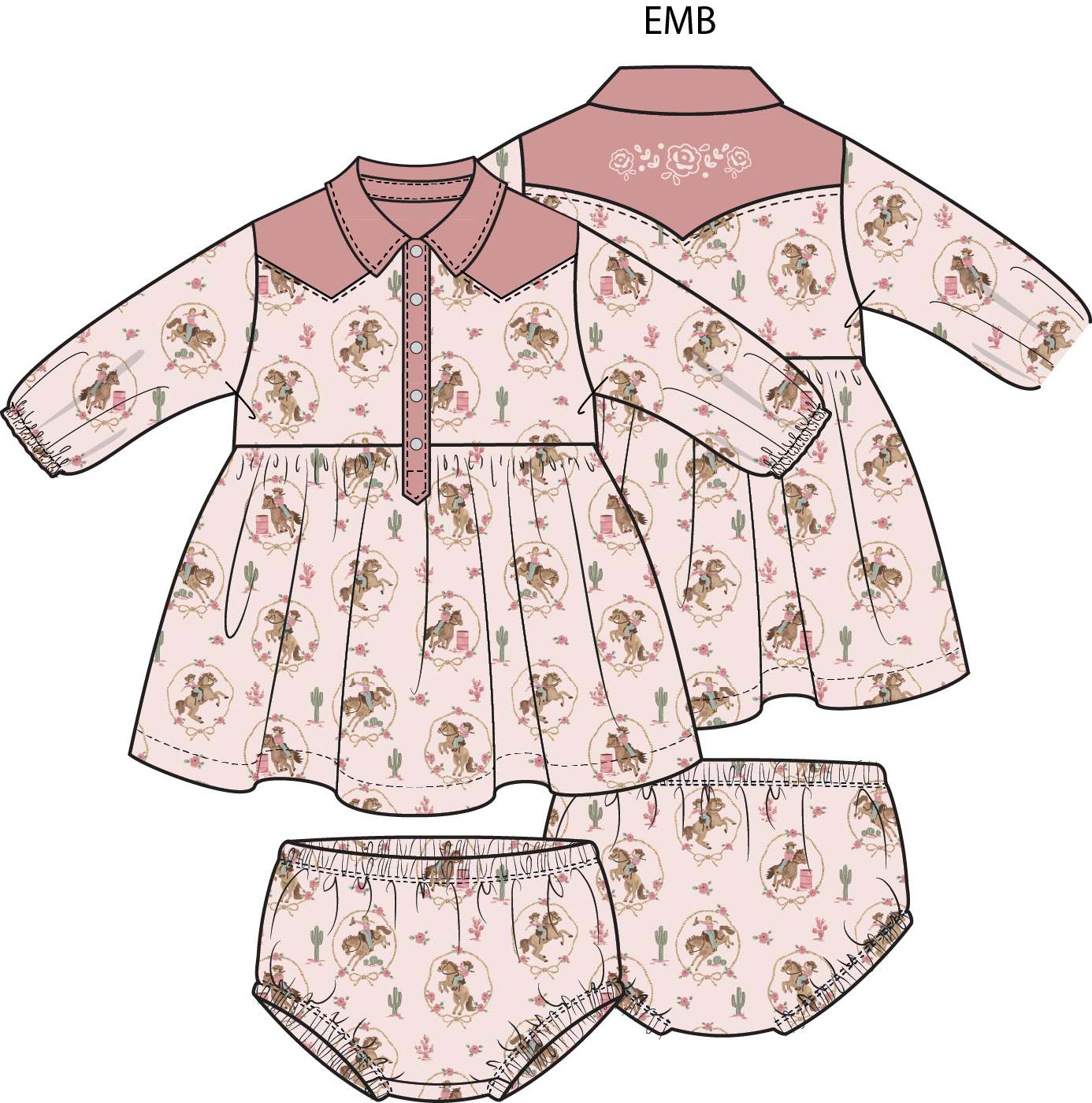Cowgirl Cameos - Patsy Western Dress and Bloomer