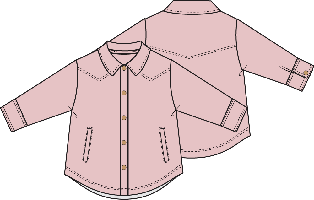 Solid Veiled Pink - Cord Sh-acket