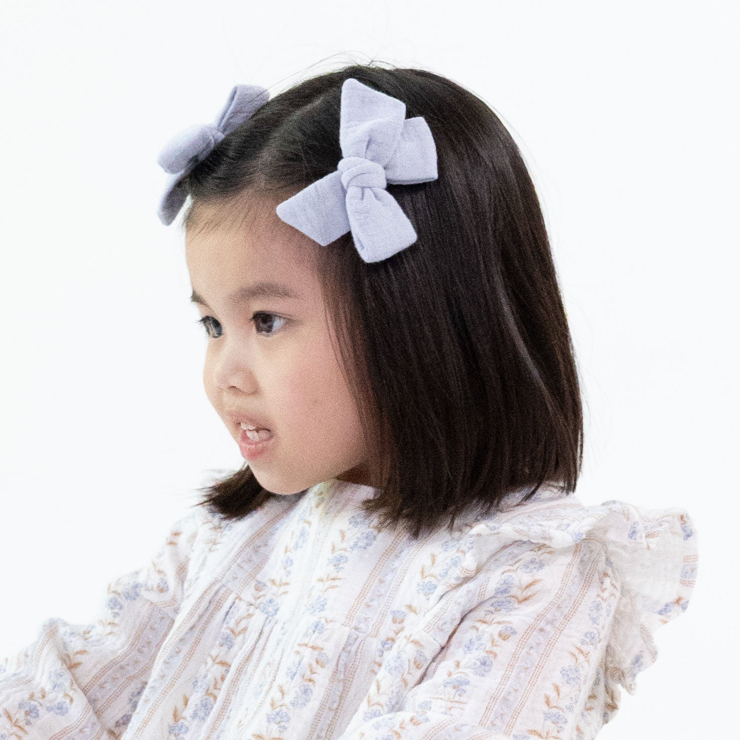 Solid Sheer Blue Rib - 2 Pack Bow Clips