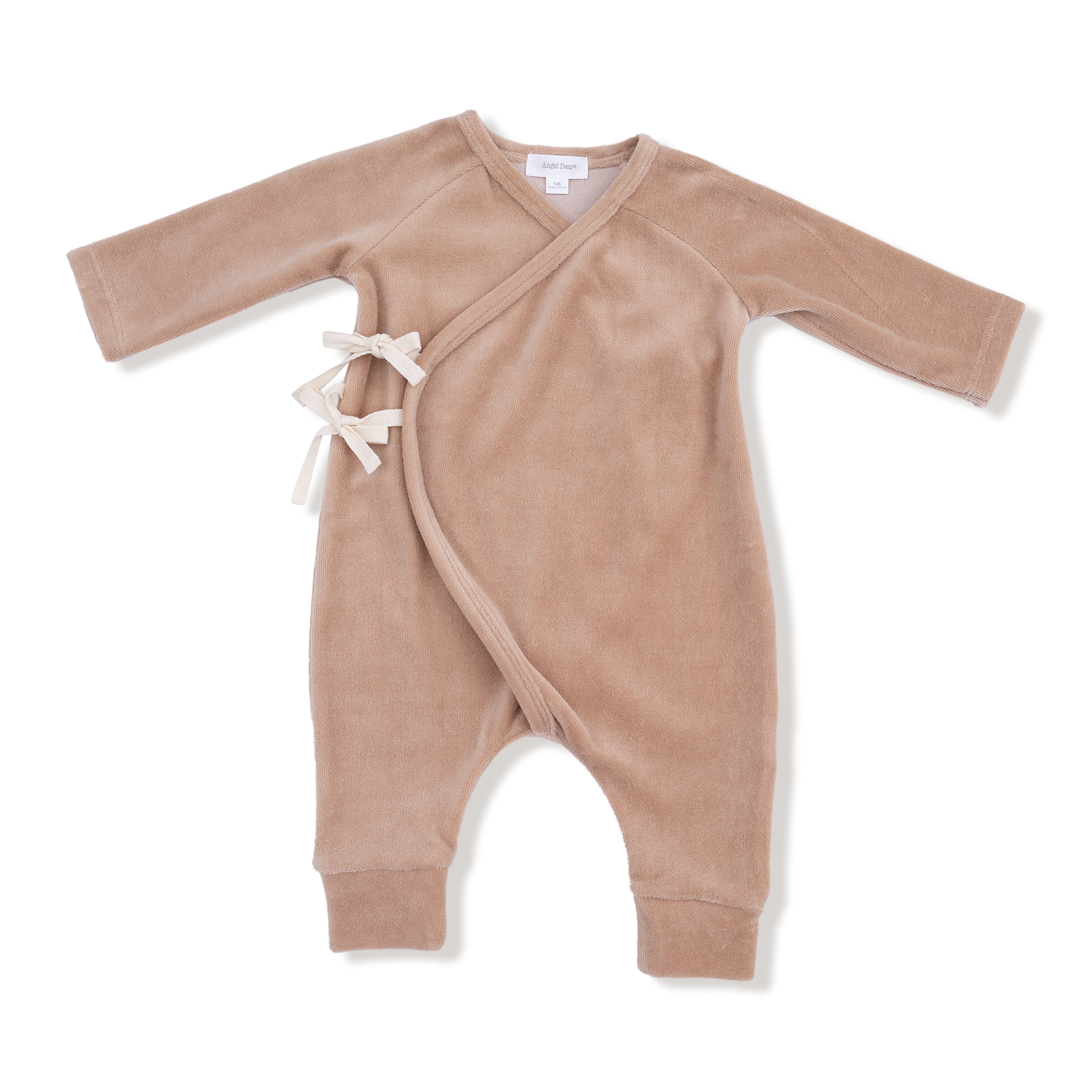 Velour Wrap Coverall in our  Velour Teddy Bear print from Angel Dear
