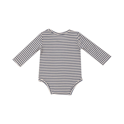 Bodysuit - Footballs + Navy & Oat Stripe by Angel Dear