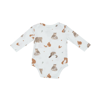 Bodysuit - Mixed Woodland Animals Blue-Angel Dear