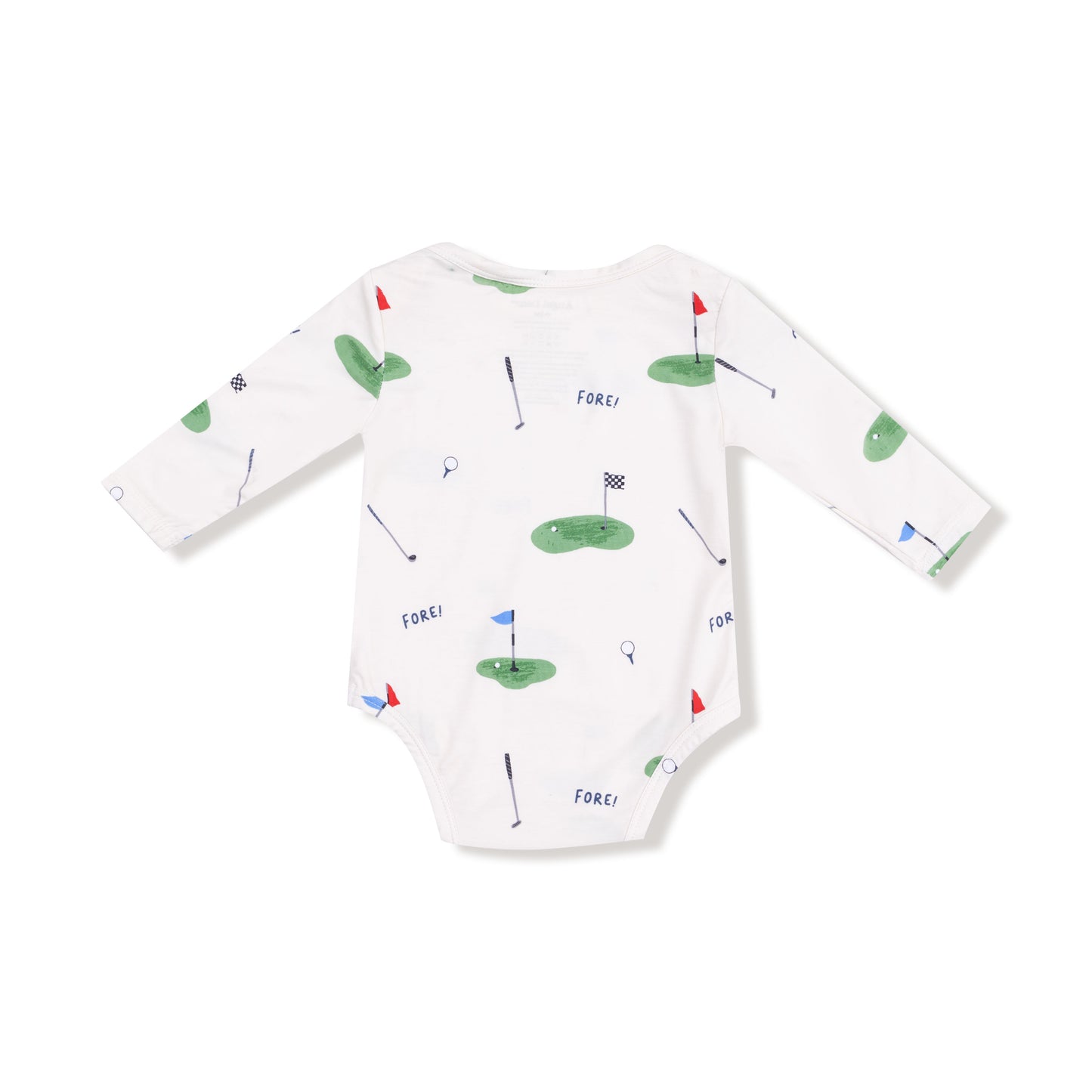 Lap Shoulder Bodysuit in our  All Fore Golf print from Angel Dear