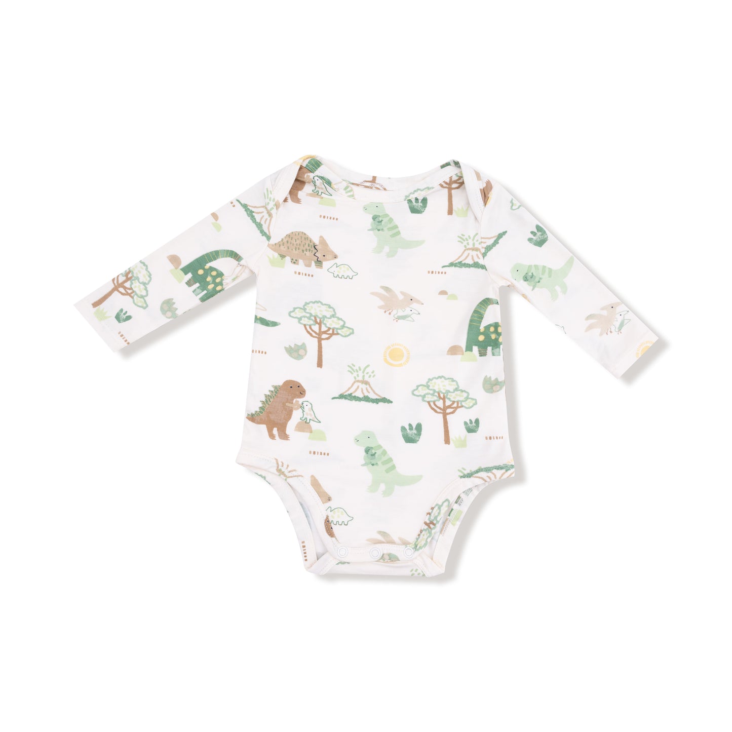 Lap Shoulder Bodysuit in our  Baby Love Dinos print from Angel Dear