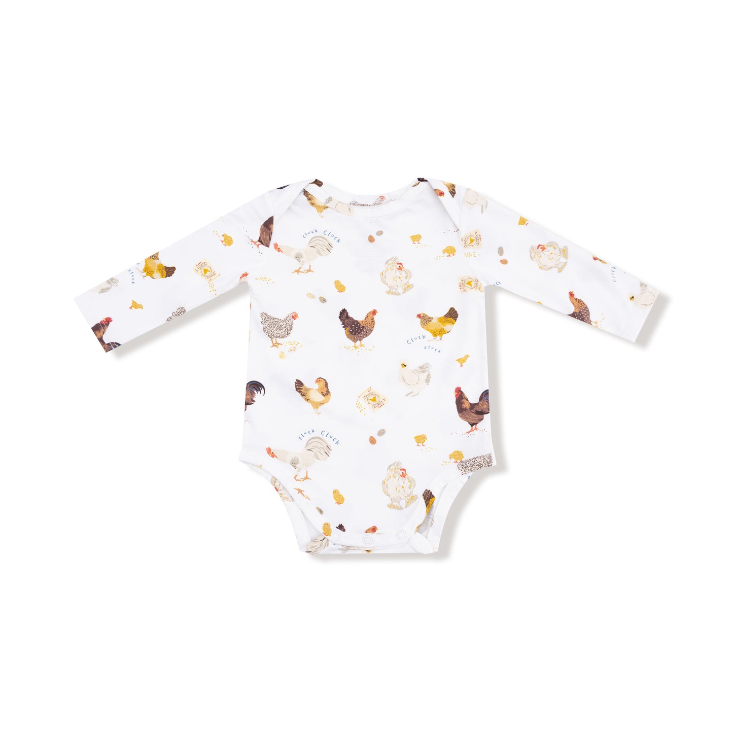 Lap Shoulder Bodysuit in our  Collector Chickens - Unisex print from Angel Dear