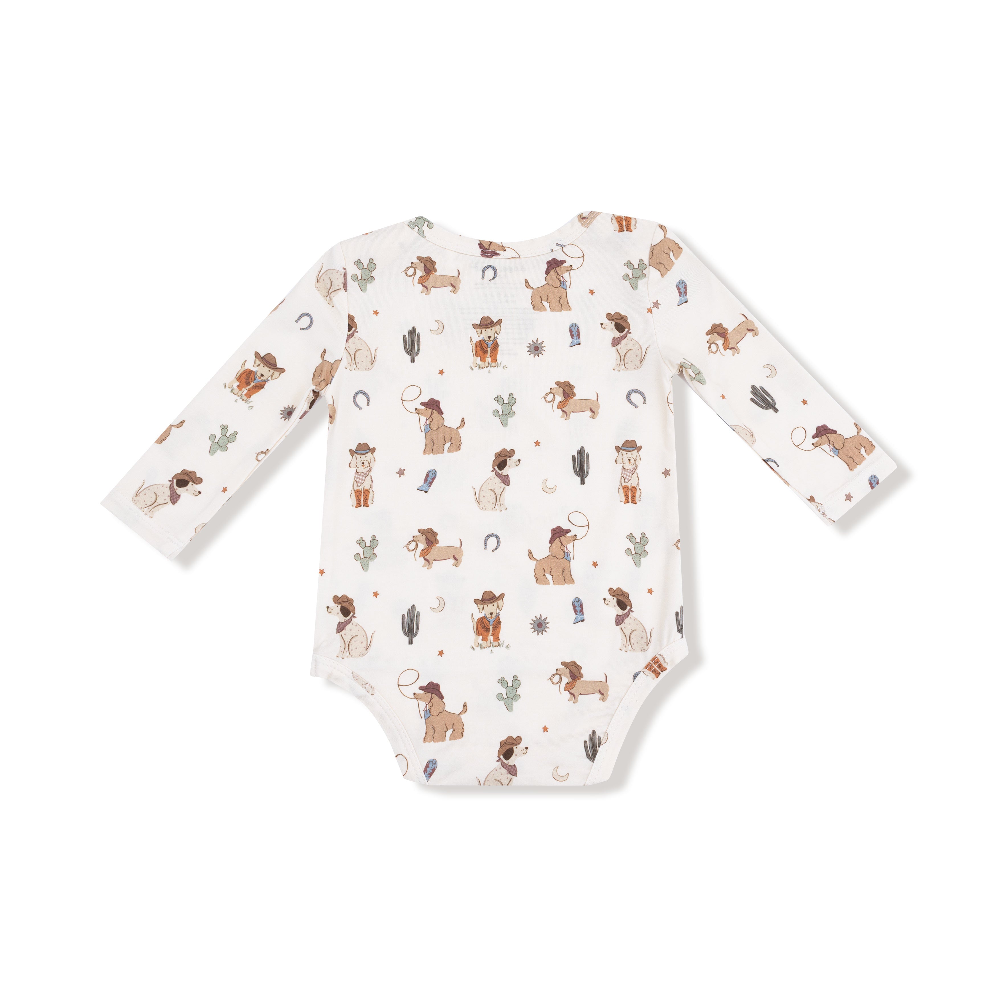 Lap Shoulder Bodysuit in our  Cowboy Dogs print from Angel Dear