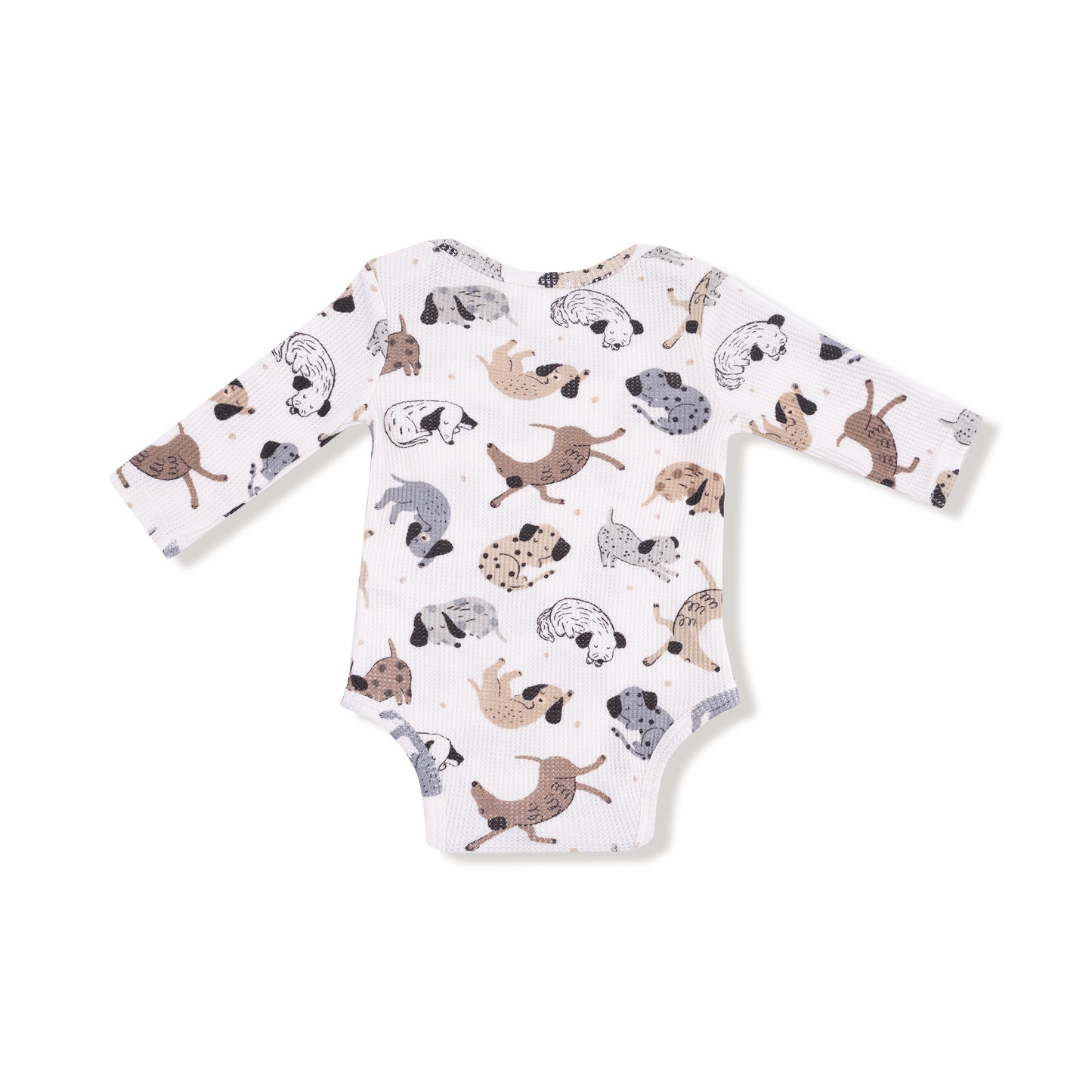 Lap Shoulder Bodysuit in our  Cozy Pups print from Angel Dear