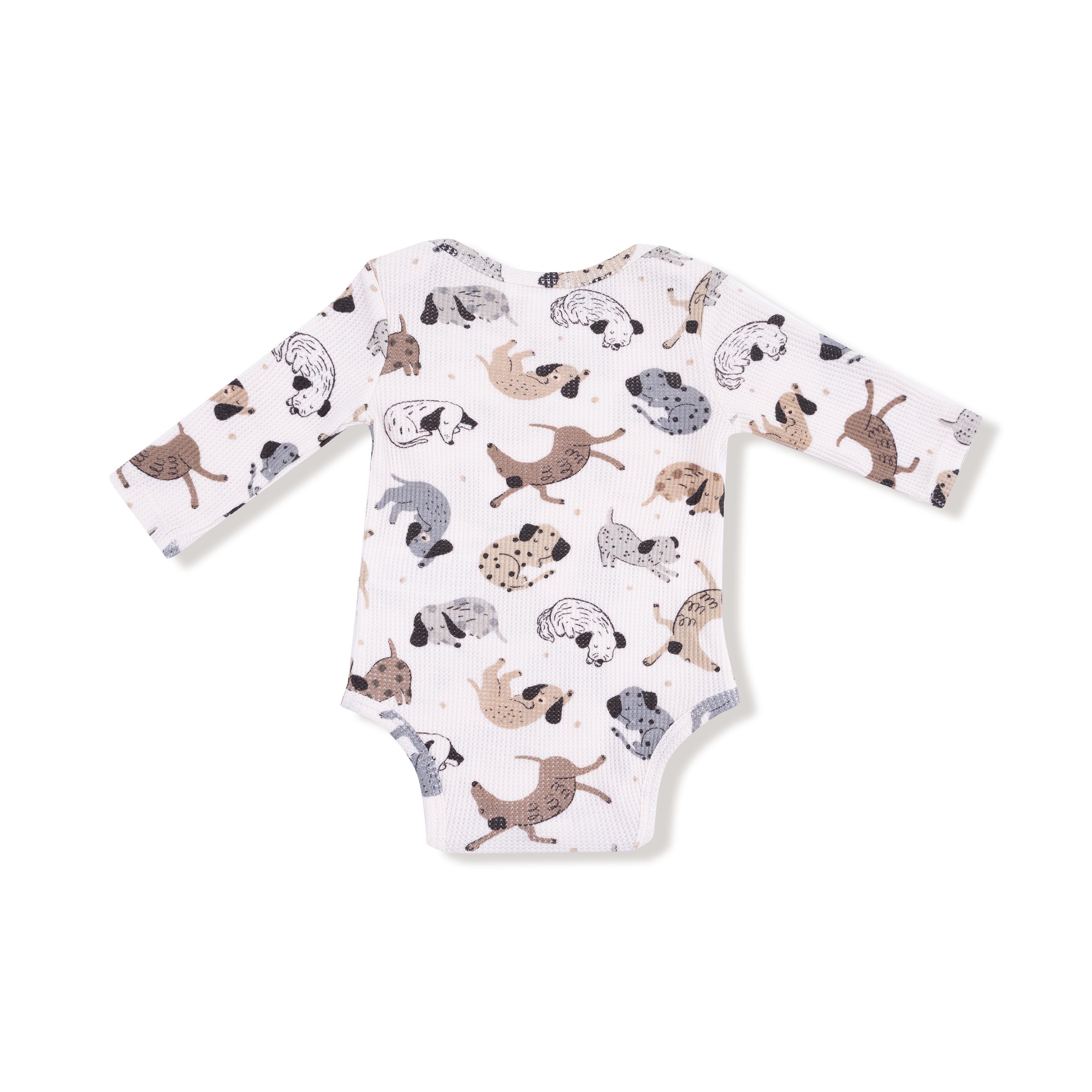 Lap Shoulder Bodysuit in our  Cozy Pups print from Angel Dear