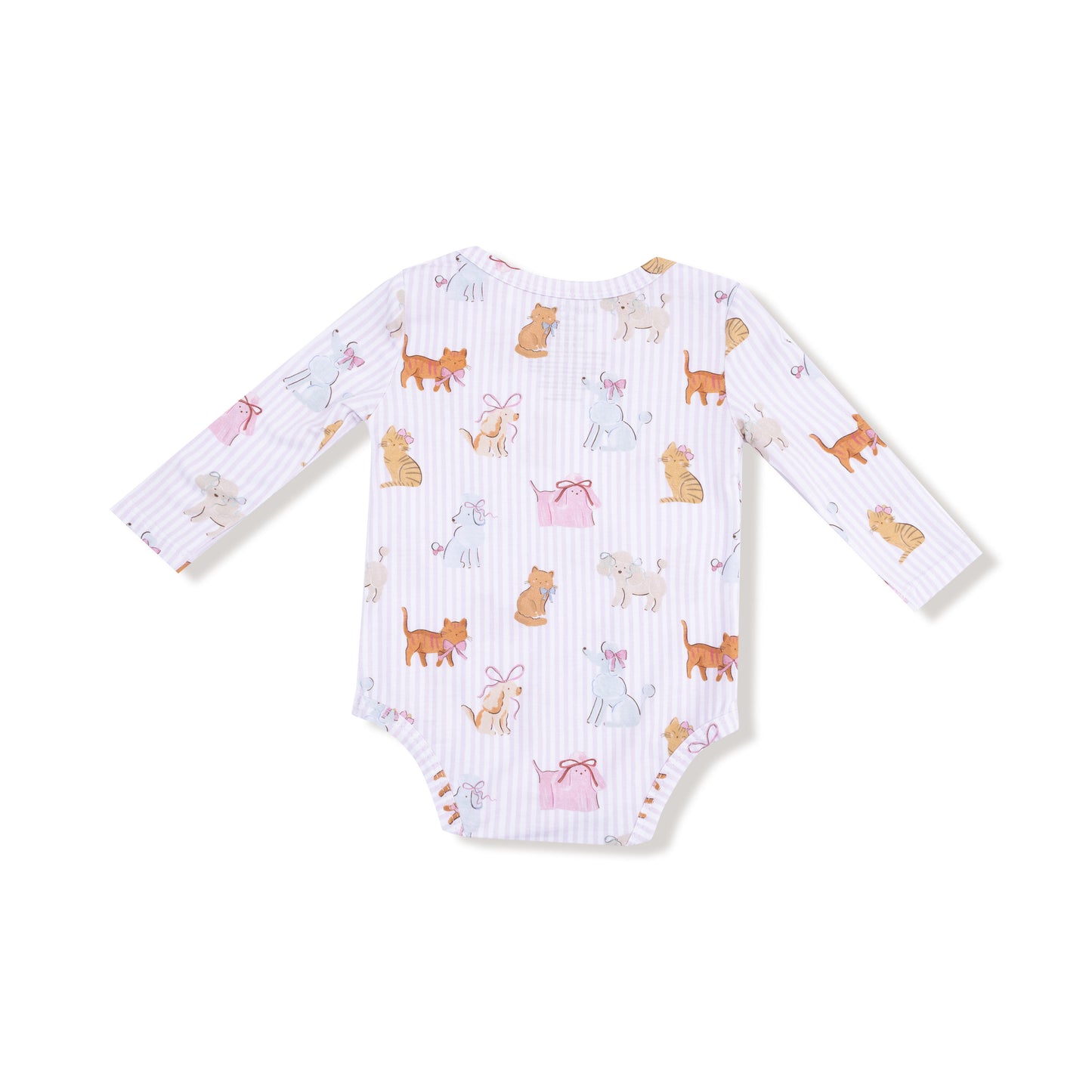 Lap Shoulder Bodysuit in our  Fancy Pets print from Angel Dear