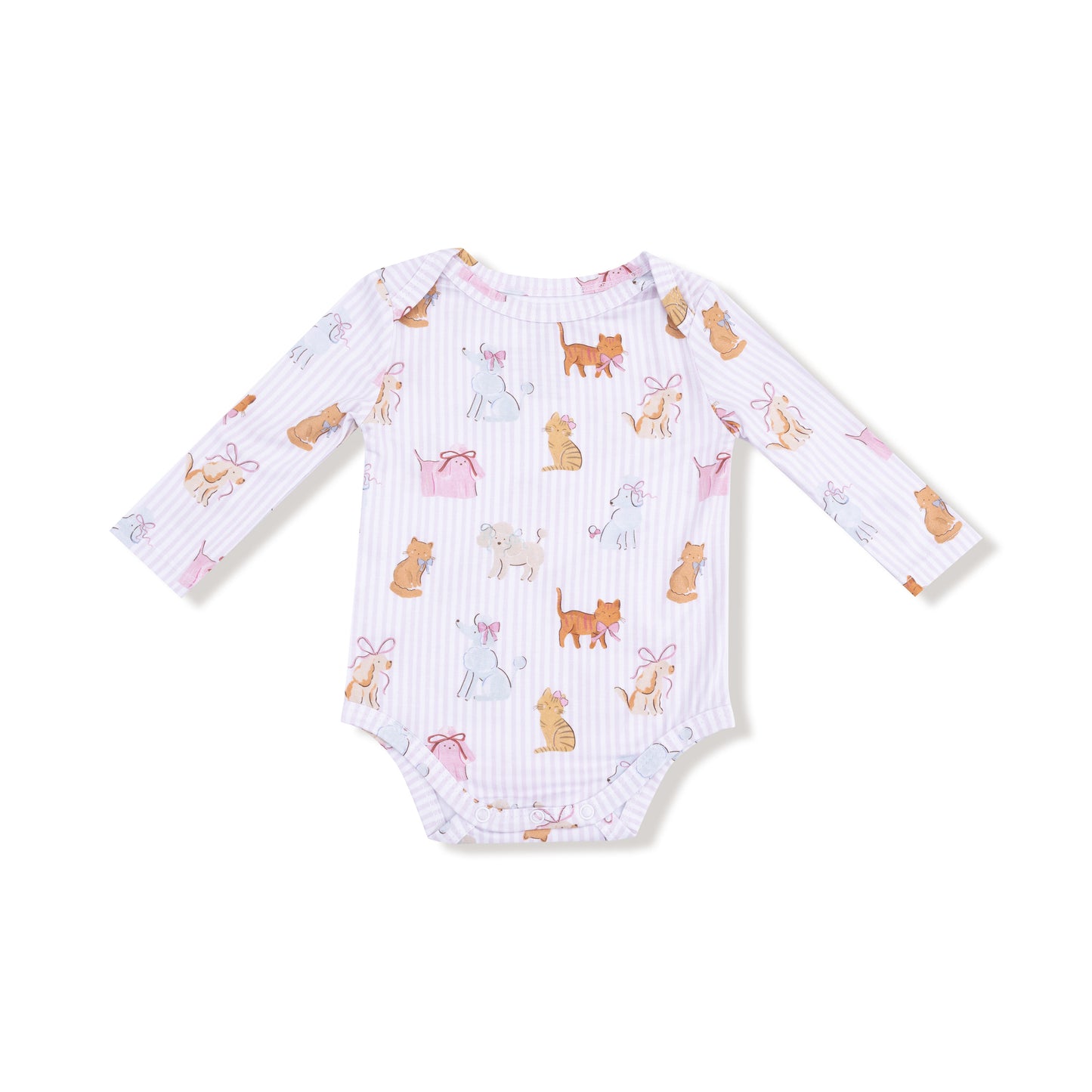 Lap Shoulder Bodysuit in our  Fancy Pets print from Angel Dear