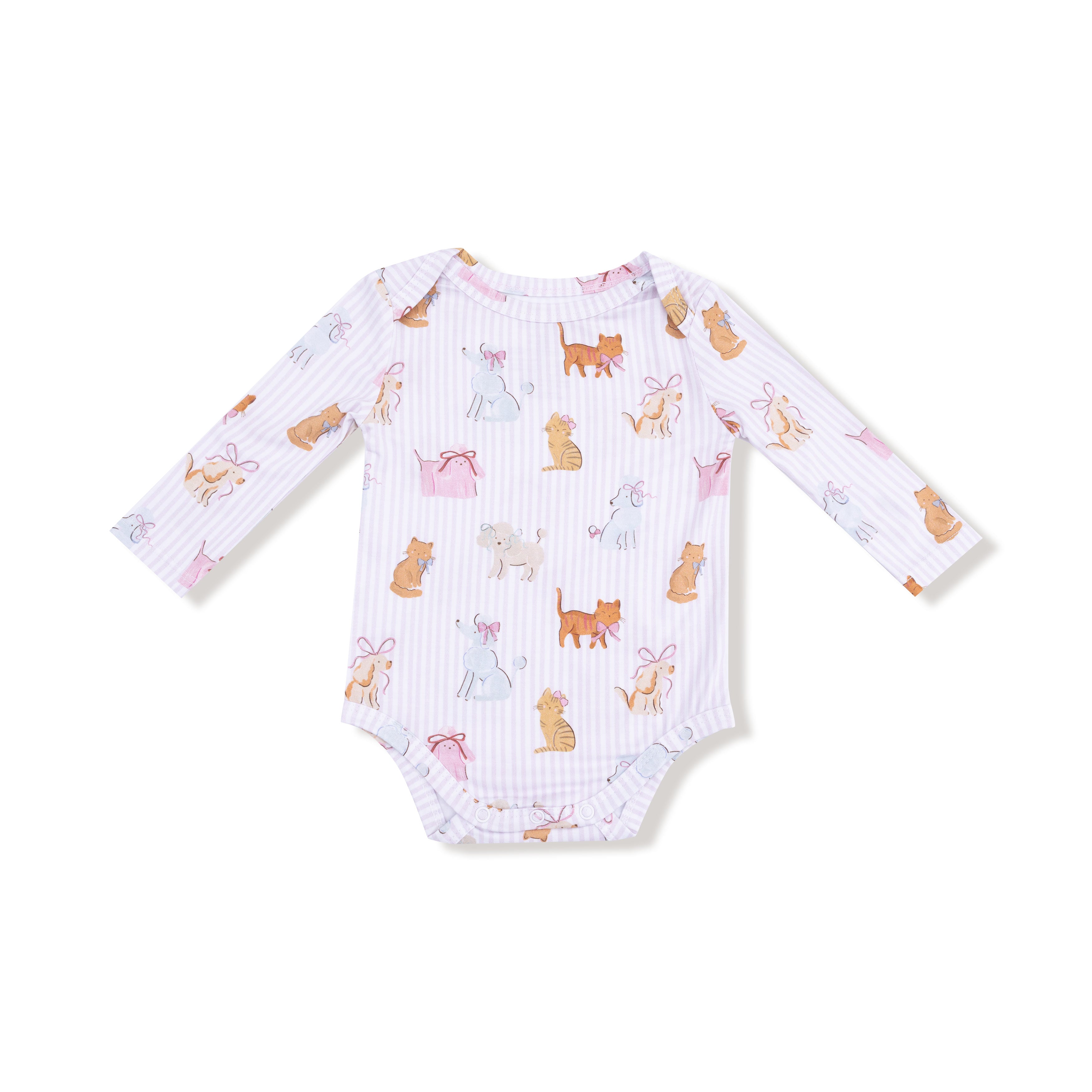 Lap Shoulder Bodysuit in our  Fancy Pets print from Angel Dear