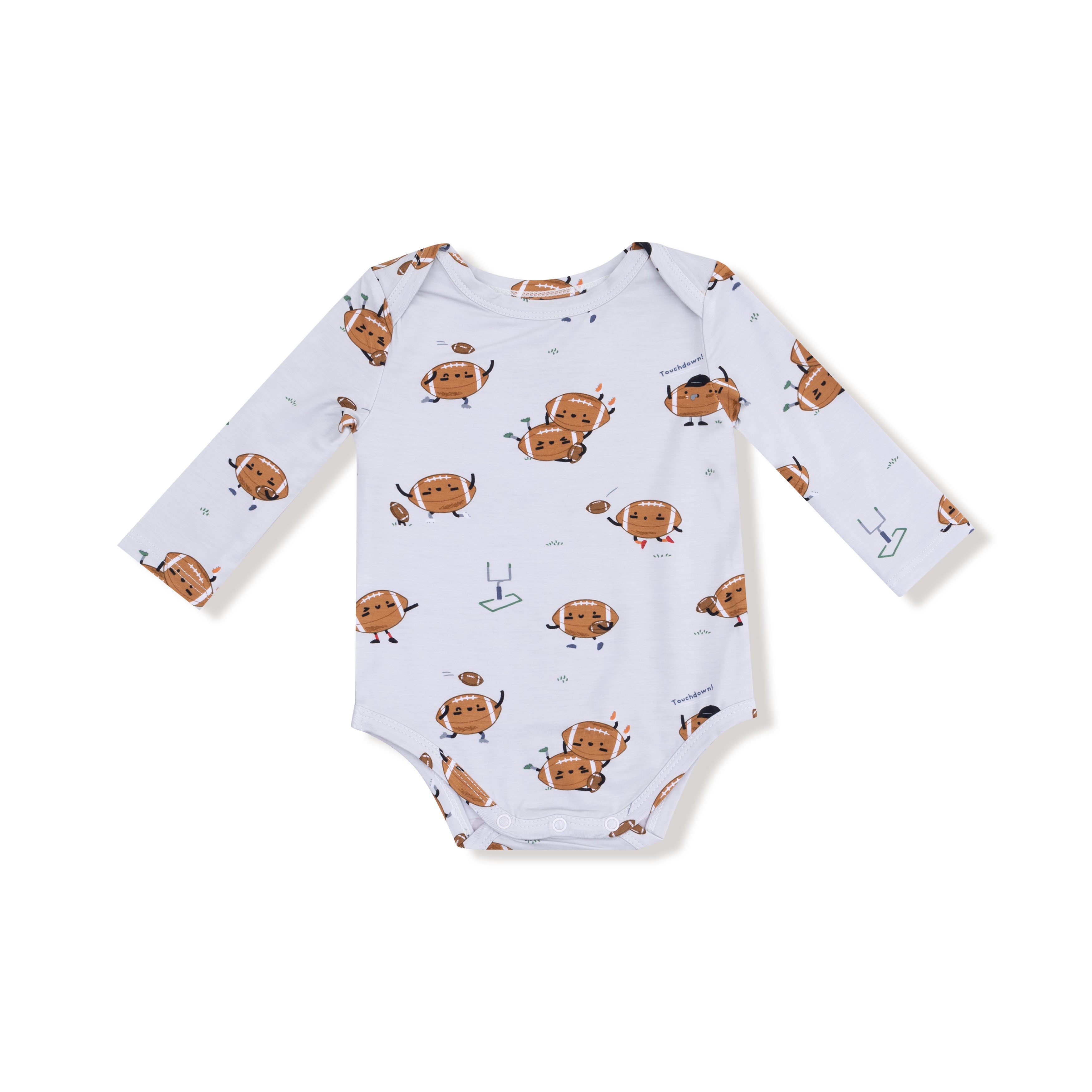 Lap Shoulder Bodysuit in our  Footballs Playing Football print from Angel Dear