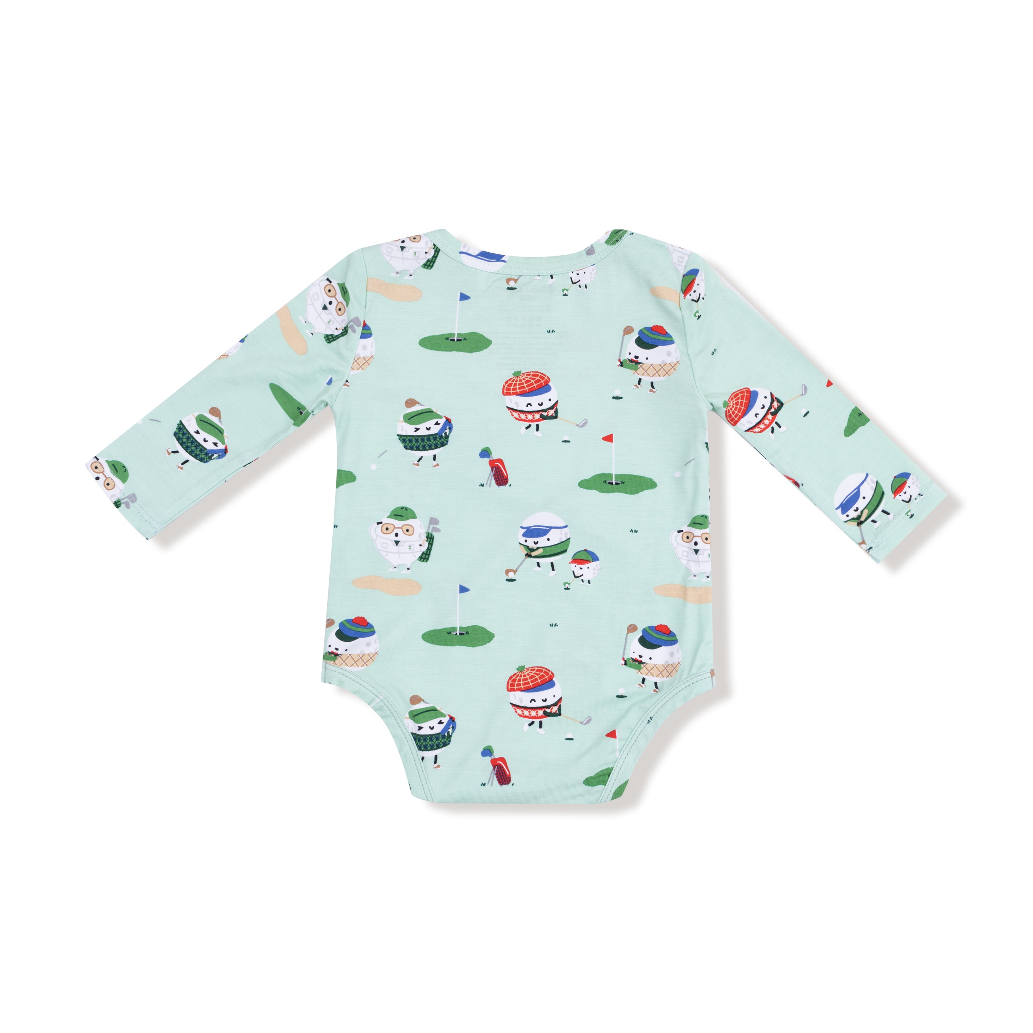 Lap Shoulder Bodysuit in our  Golf Pros - Green print from Angel Dear