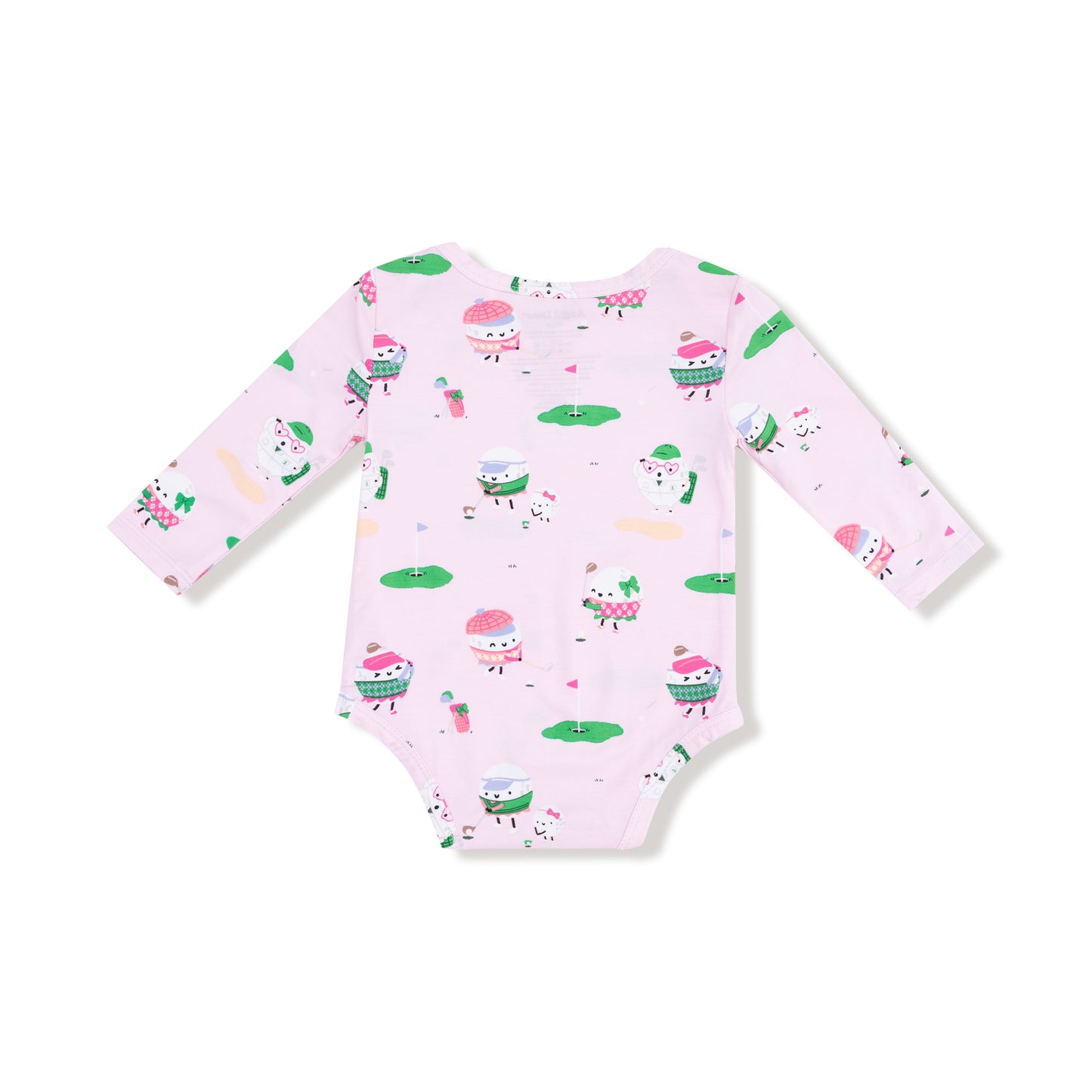 Lap Shoulder Bodysuit in our  Golf Pros - Pink print from Angel Dear