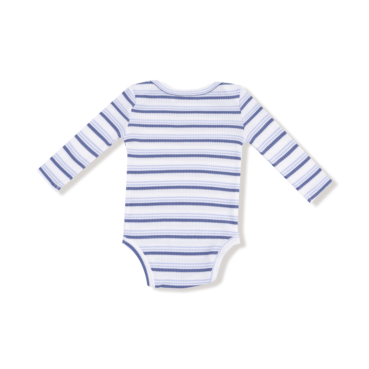 Lap Shoulder Bodysuit in our  Vintage Stripe - Blue print from Angel Dear