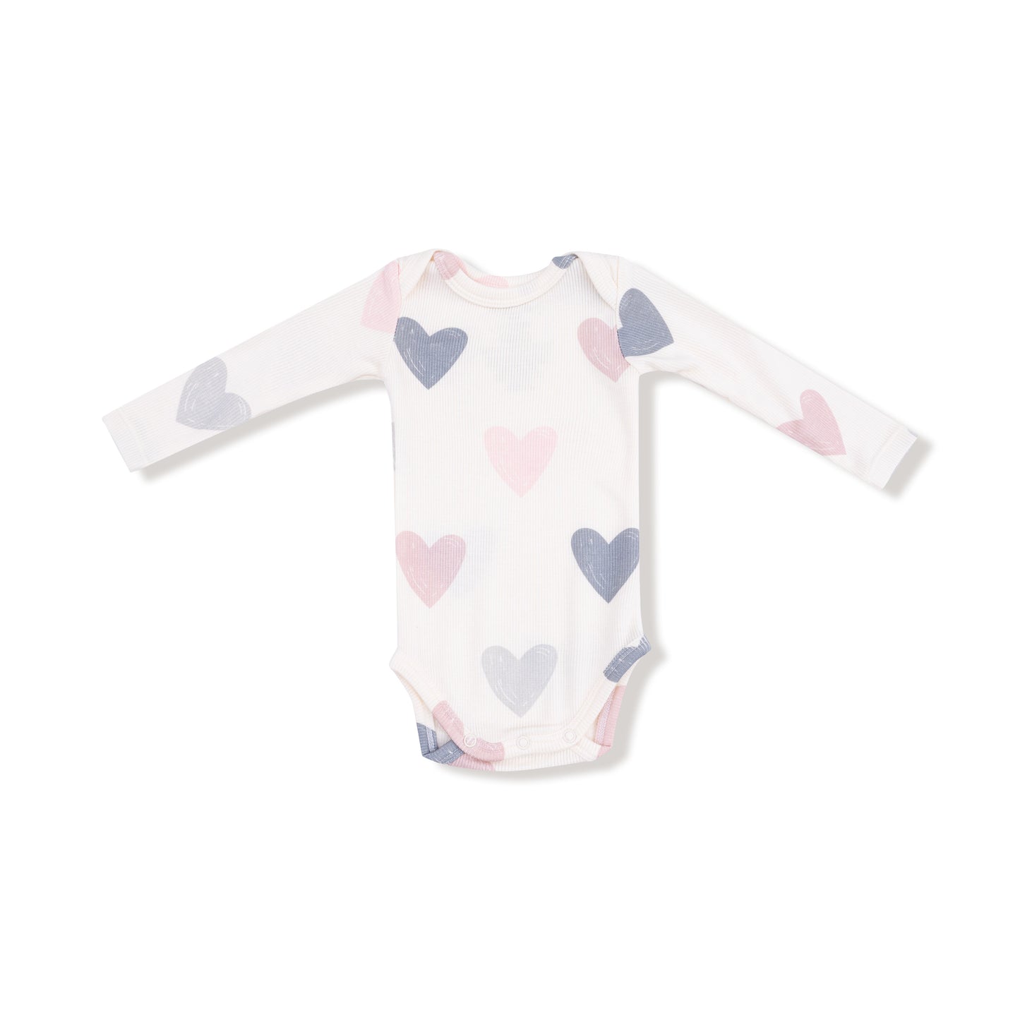 Lap Shoulder Bodysuit in our  Hearts print from Angel Dear