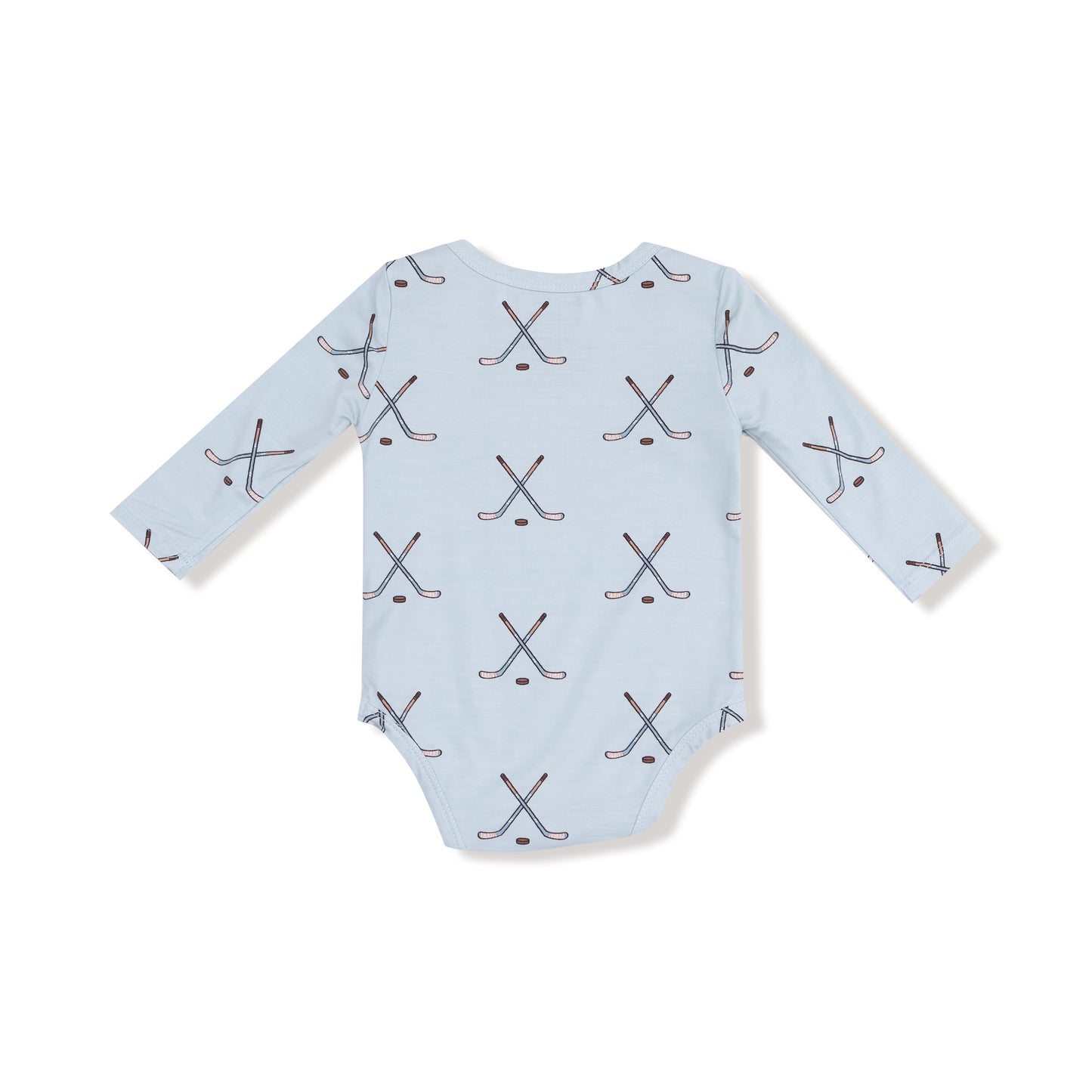 Lap Shoulder Bodysuit in our  Hockey - Stone Blue print from Angel Dear