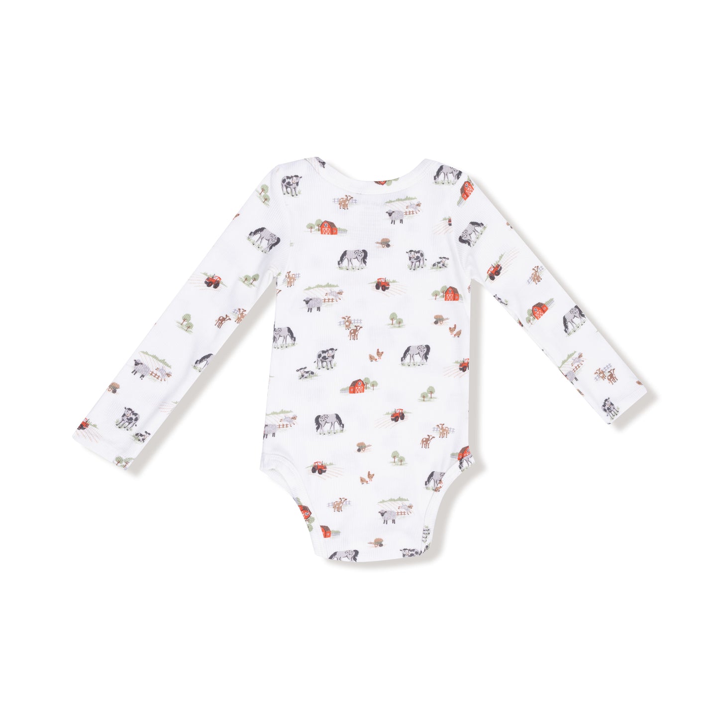 Lap Shoulder Bodysuit in our  Little Farm print from Angel Dear