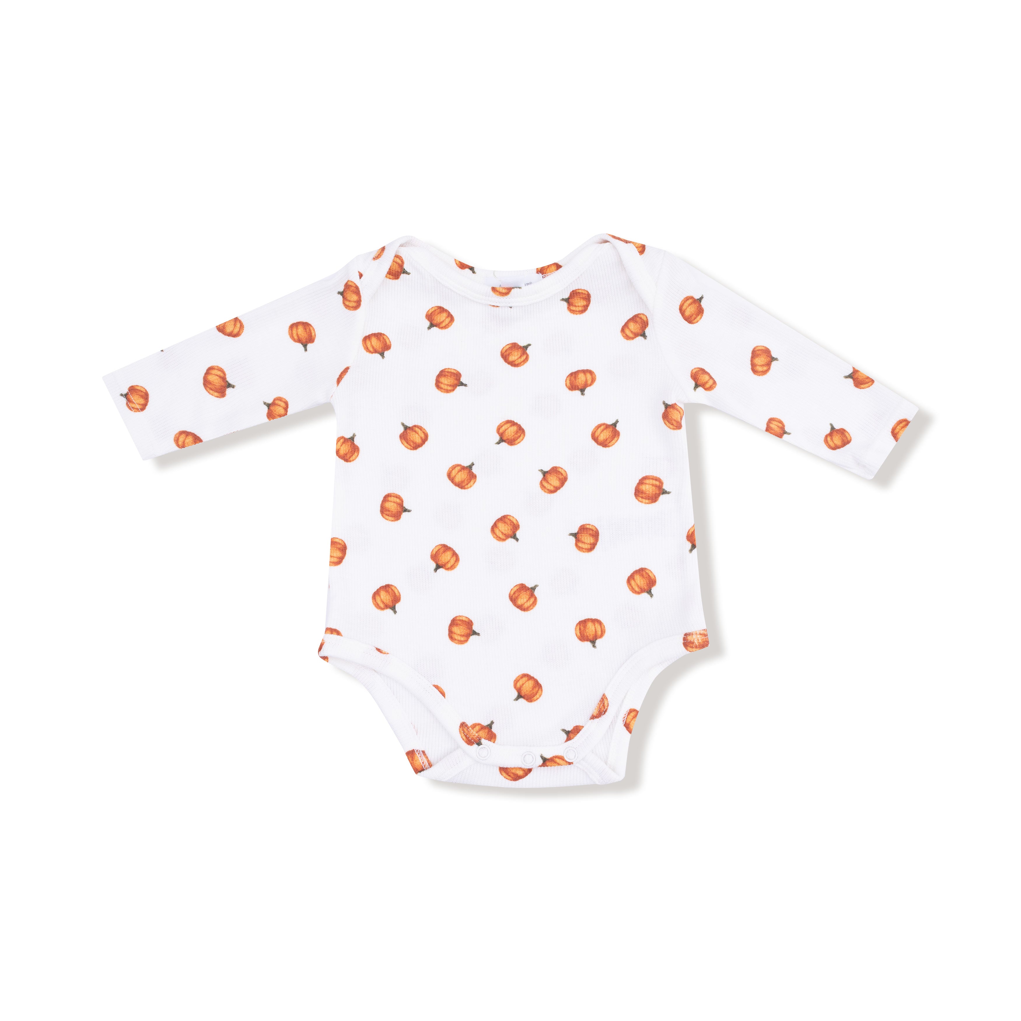 Lap Shoulder Bodysuit in our  Little Pumpkins print from Angel Dear