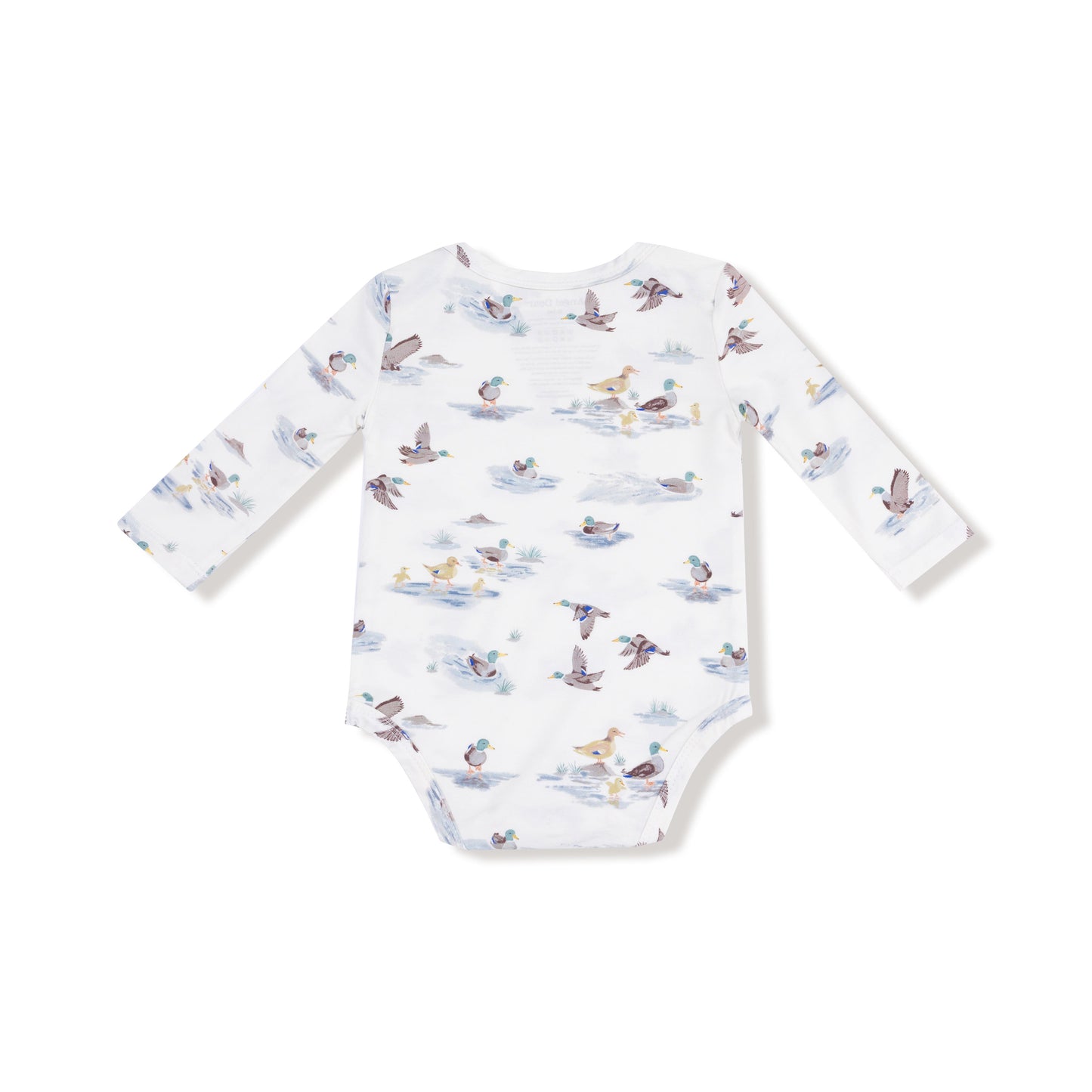 Lap Shoulder Bodysuit in our  Migrating Mallards print from Angel Dear