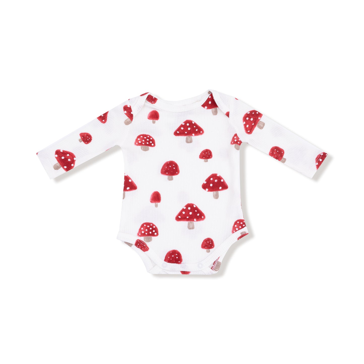 Lap Shoulder Bodysuit in our  Painterly Mushrooms print from Angel Dear