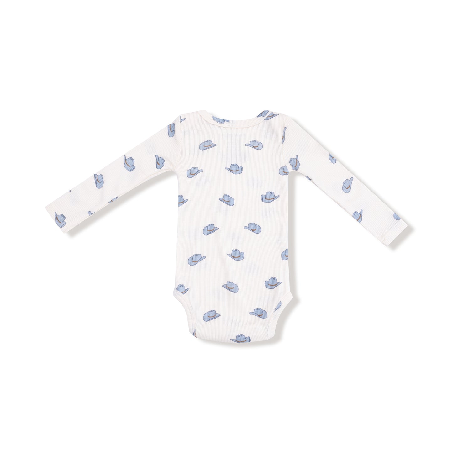 Lap Shoulder Bodysuit in our  Petite Cowboy Hats print from Angel Dear