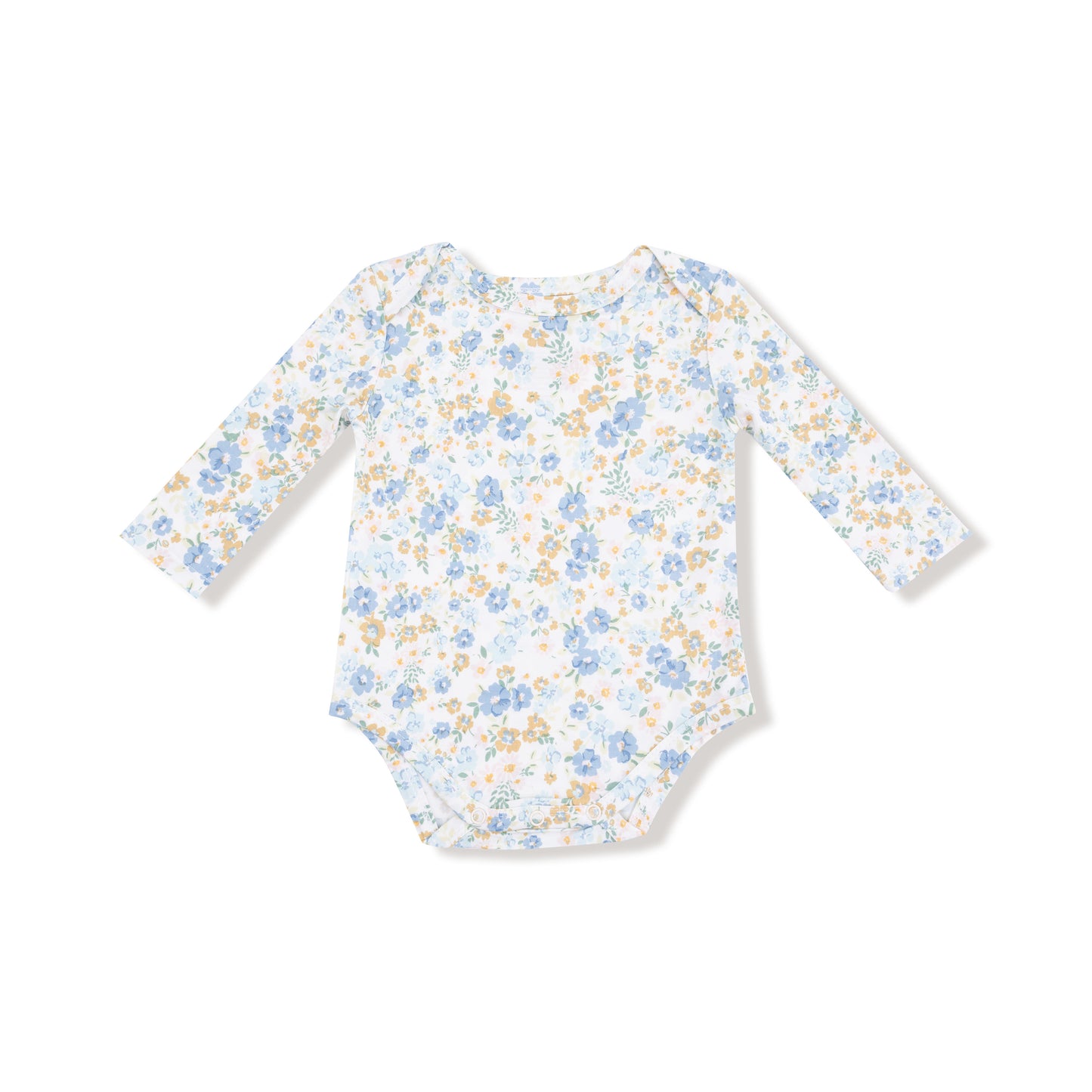 Lap Shoulder Bodysuit in our  Sweet Rose Calico print from Angel Dear