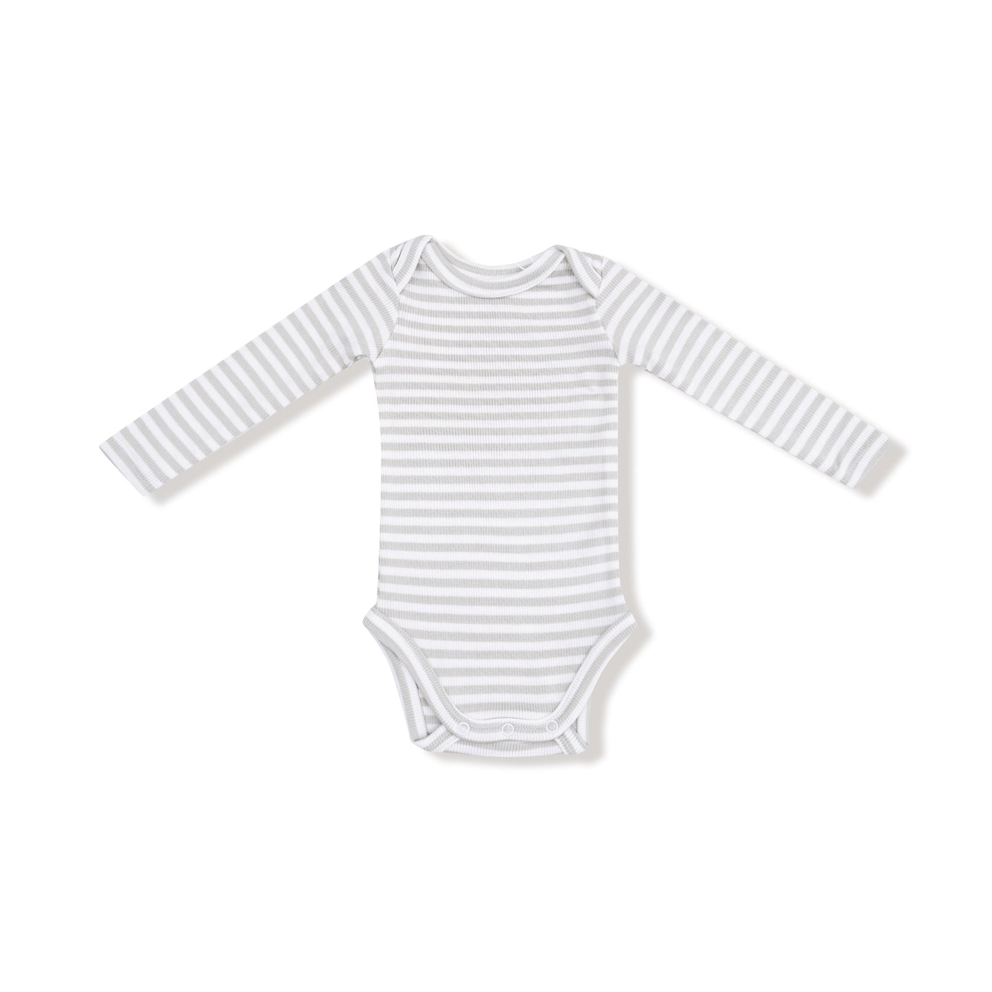 Lap Shoulder Bodysuit in our Stripe - Mineral- Grey/White print from Angel Dear