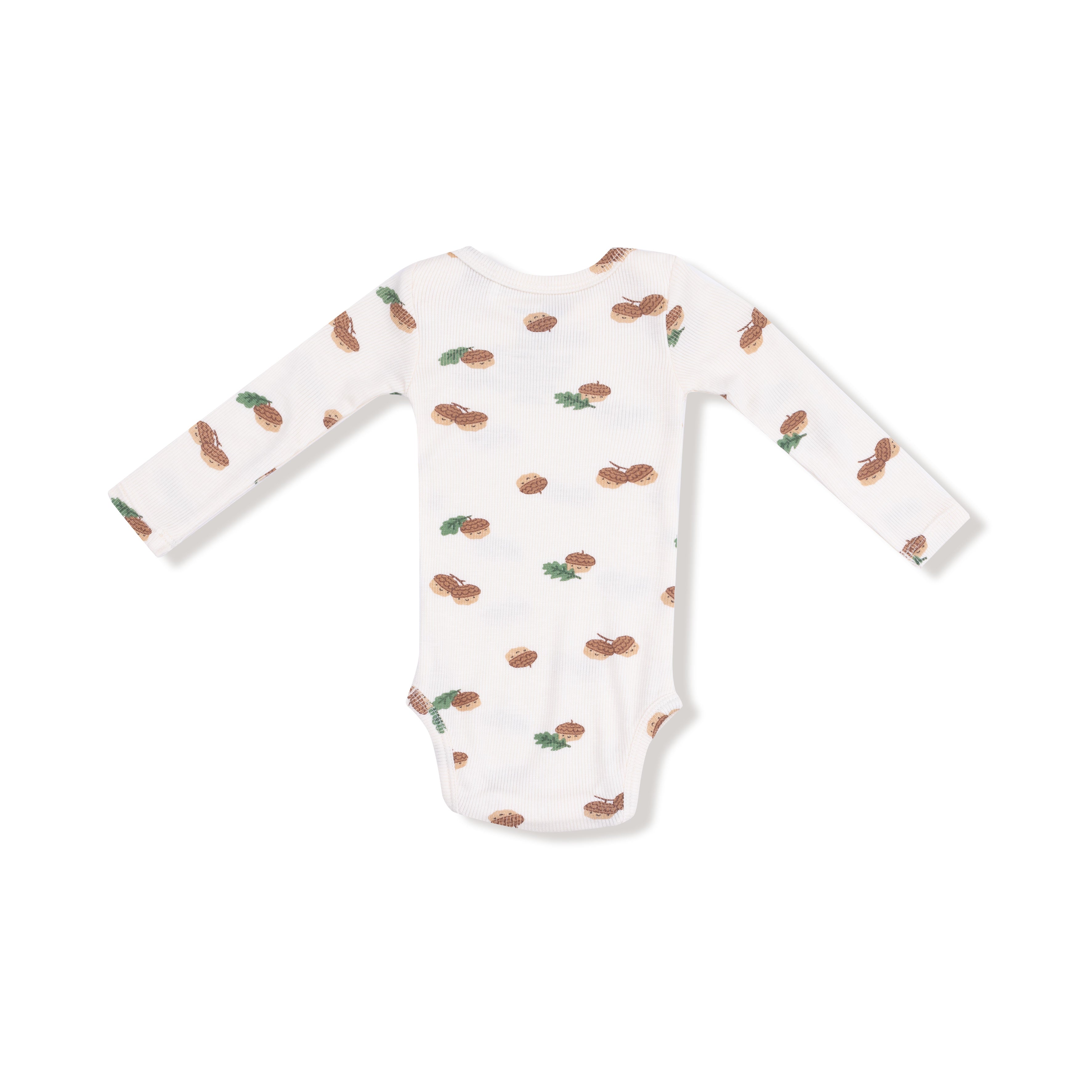 Lap Shoulder Bodysuit in our  Tiny Acorns print from Angel Dear