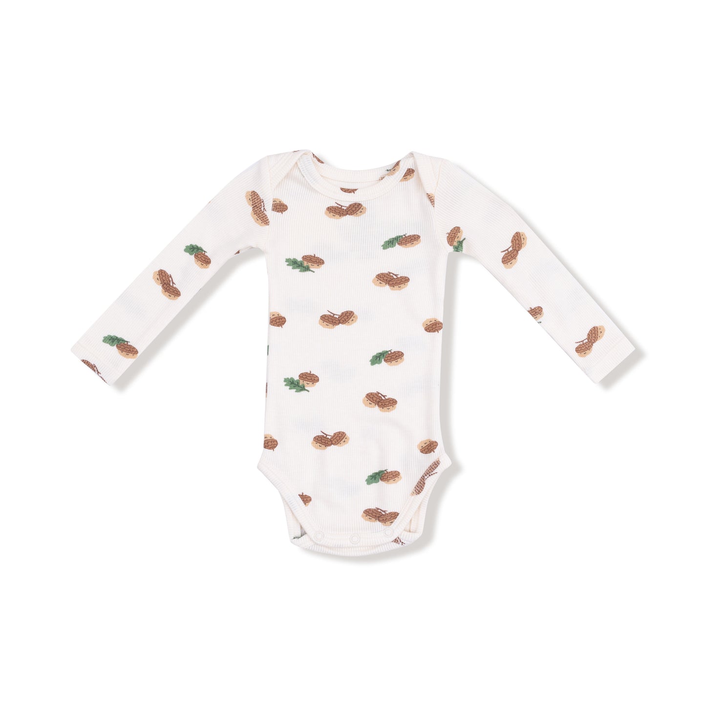 Lap Shoulder Bodysuit in our  Tiny Acorns print from Angel Dear