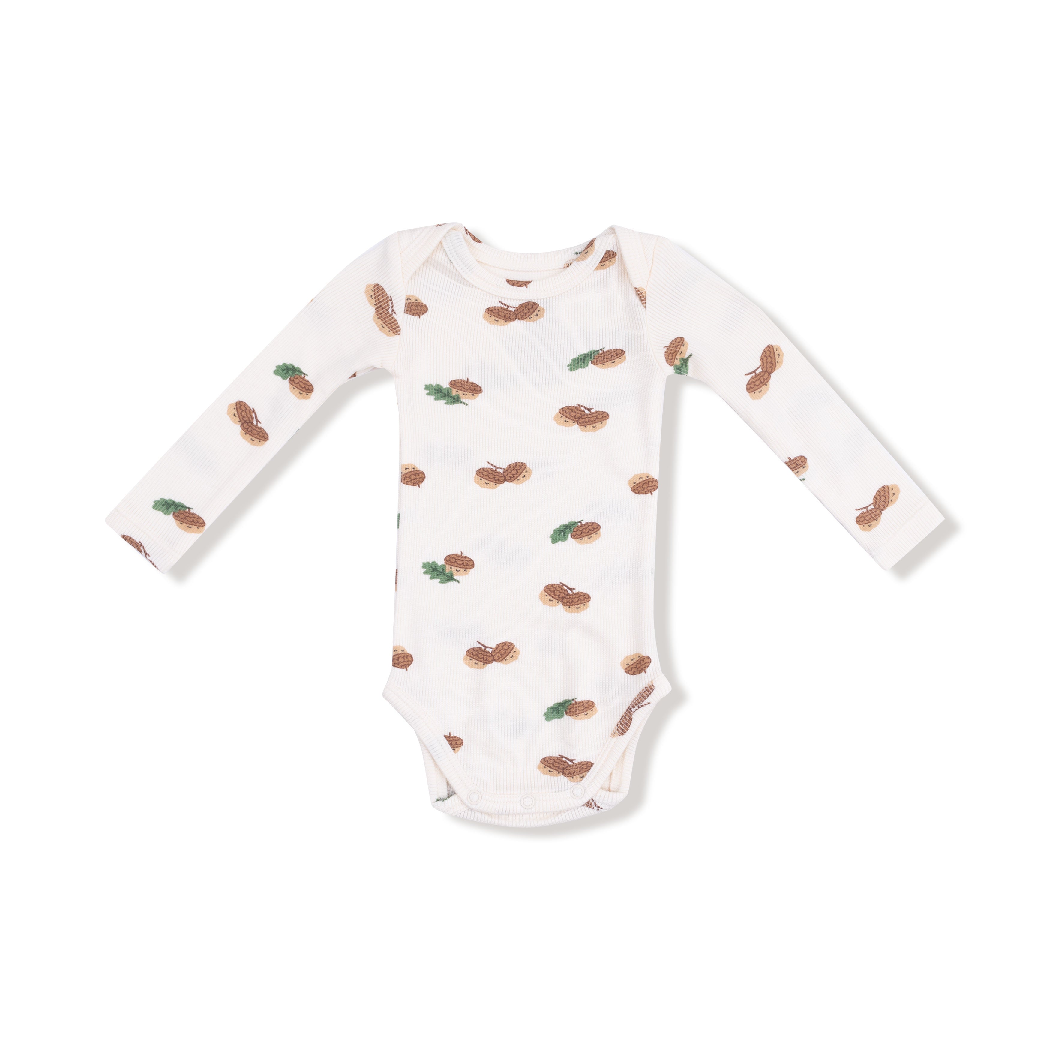 Lap Shoulder Bodysuit in our  Tiny Acorns print from Angel Dear
