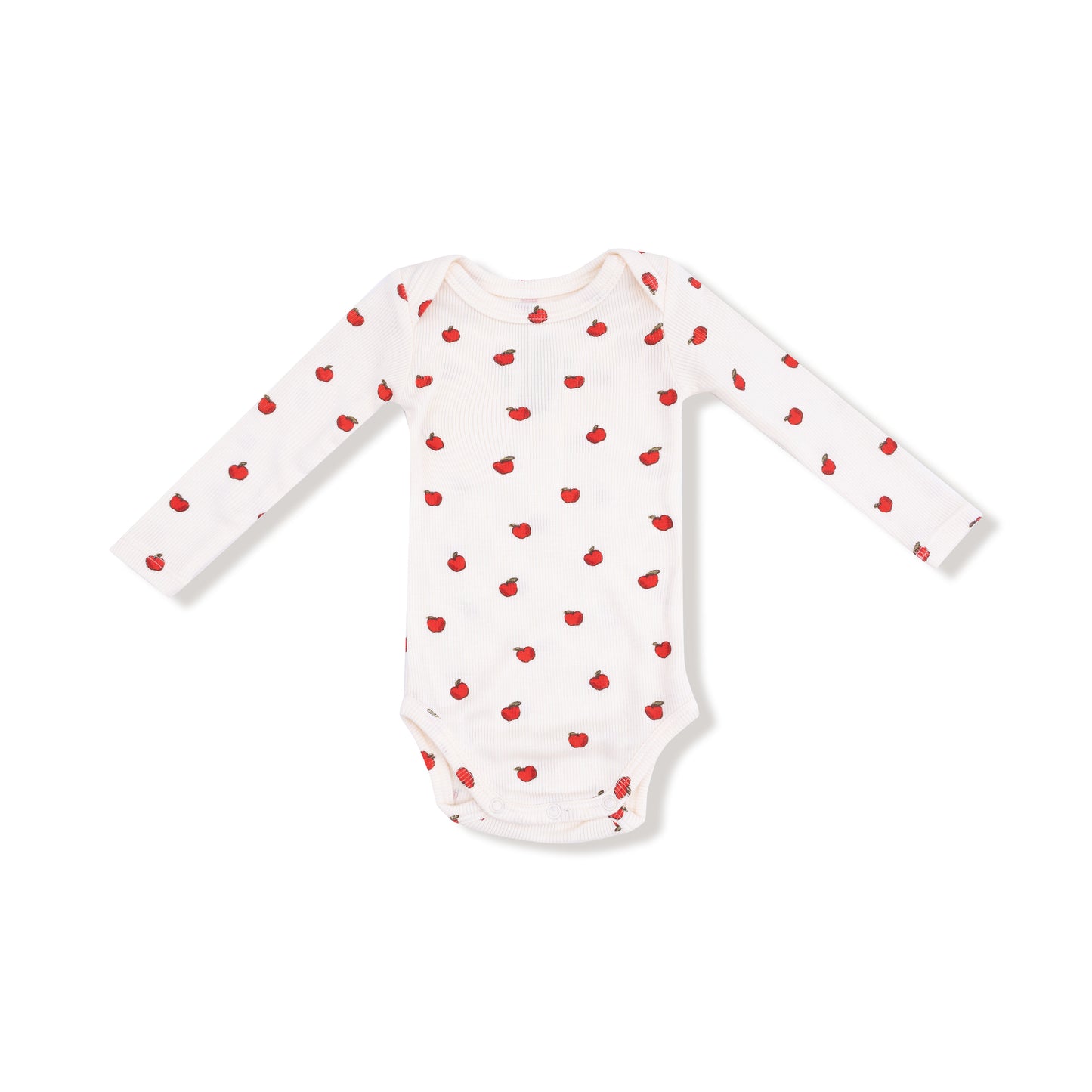 Lap Shoulder Bodysuit in our  Tiny Apples print from Angel Dear