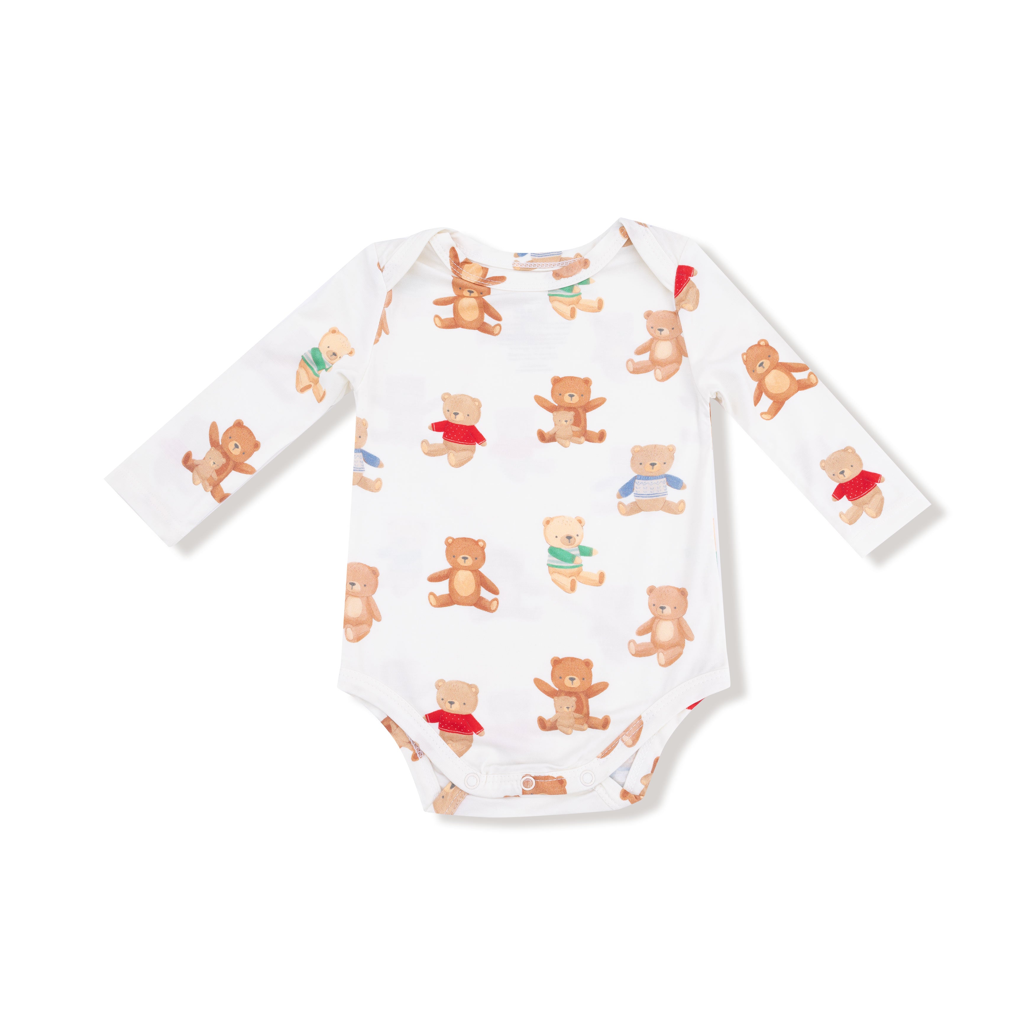 Lap Shoulder Bodysuit in our  Teddy Bear Collection print from Angel Dear