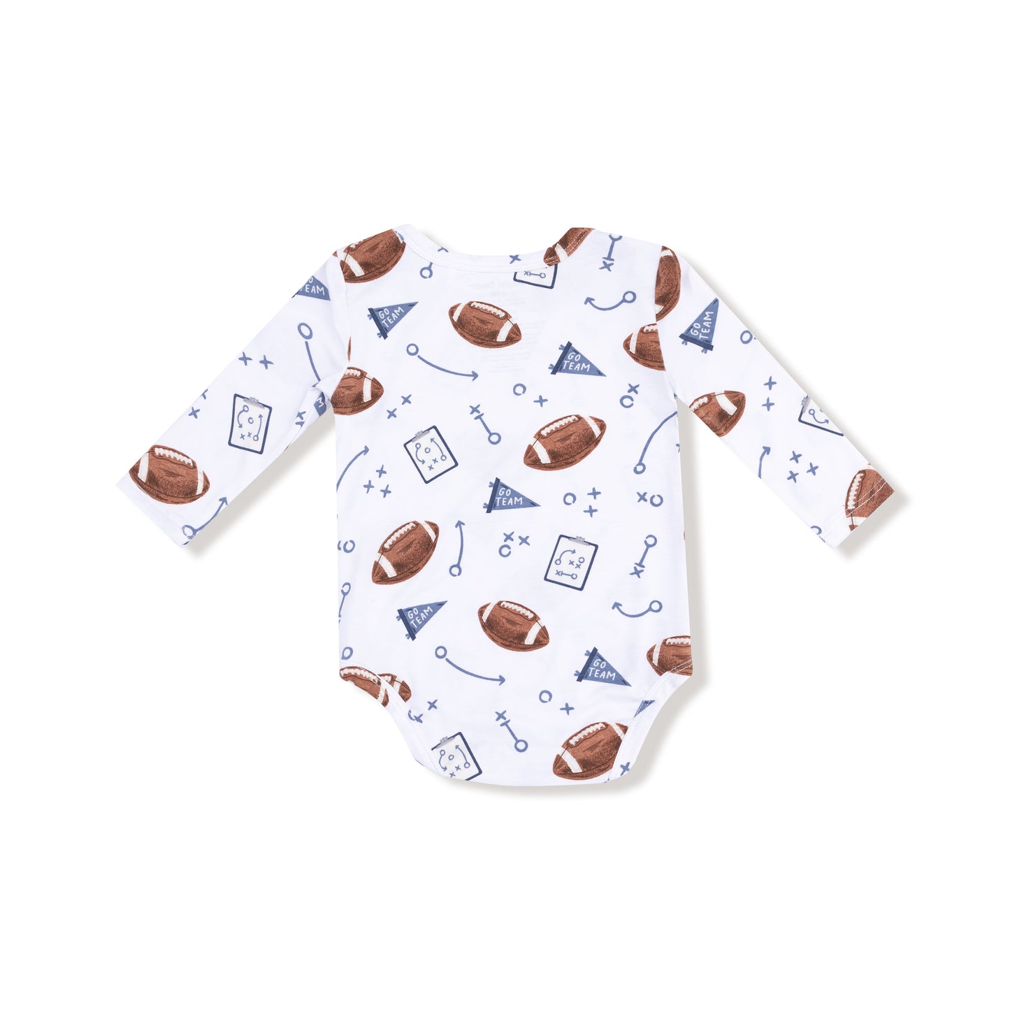 Lap Shoulder Bodysuit in our  Touchdown Time - Navy print from Angel Dear