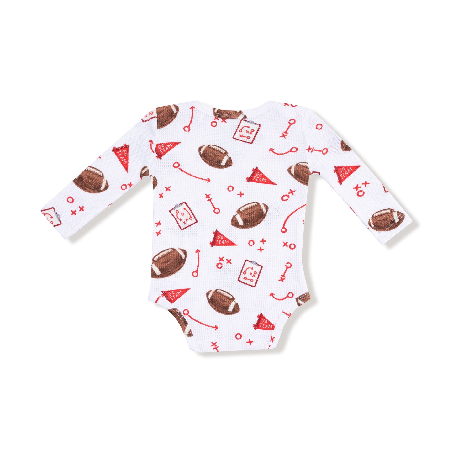 Lap Shoulder Bodysuit in our  Touchdown Time - Red print from Angel Dear